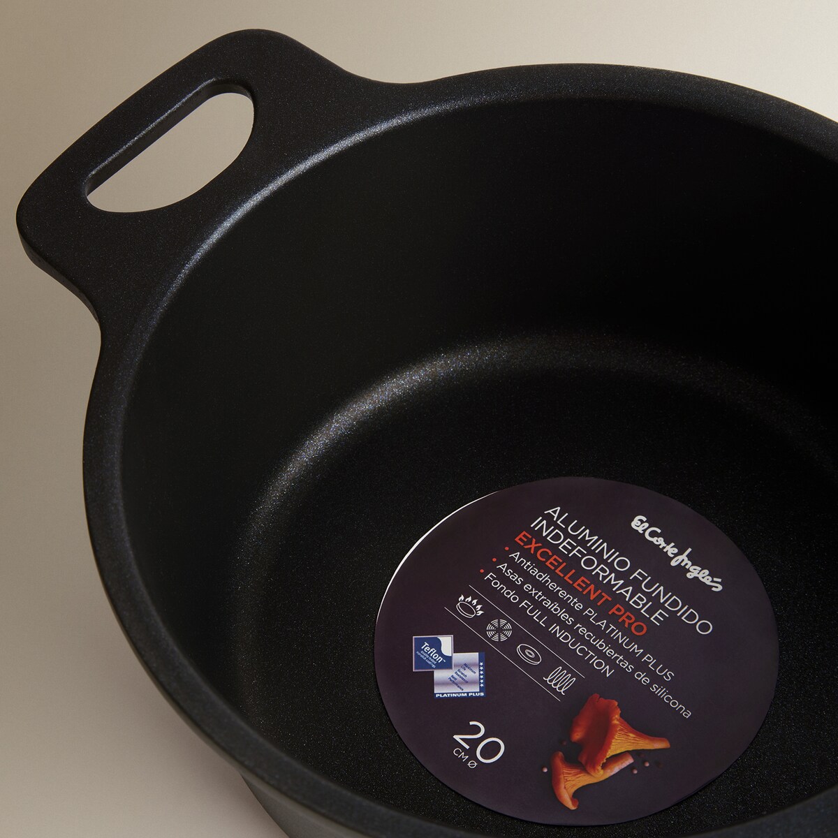 Cacerola de aluminio fundido Excellent Pro El Corte Inglés Negro-3