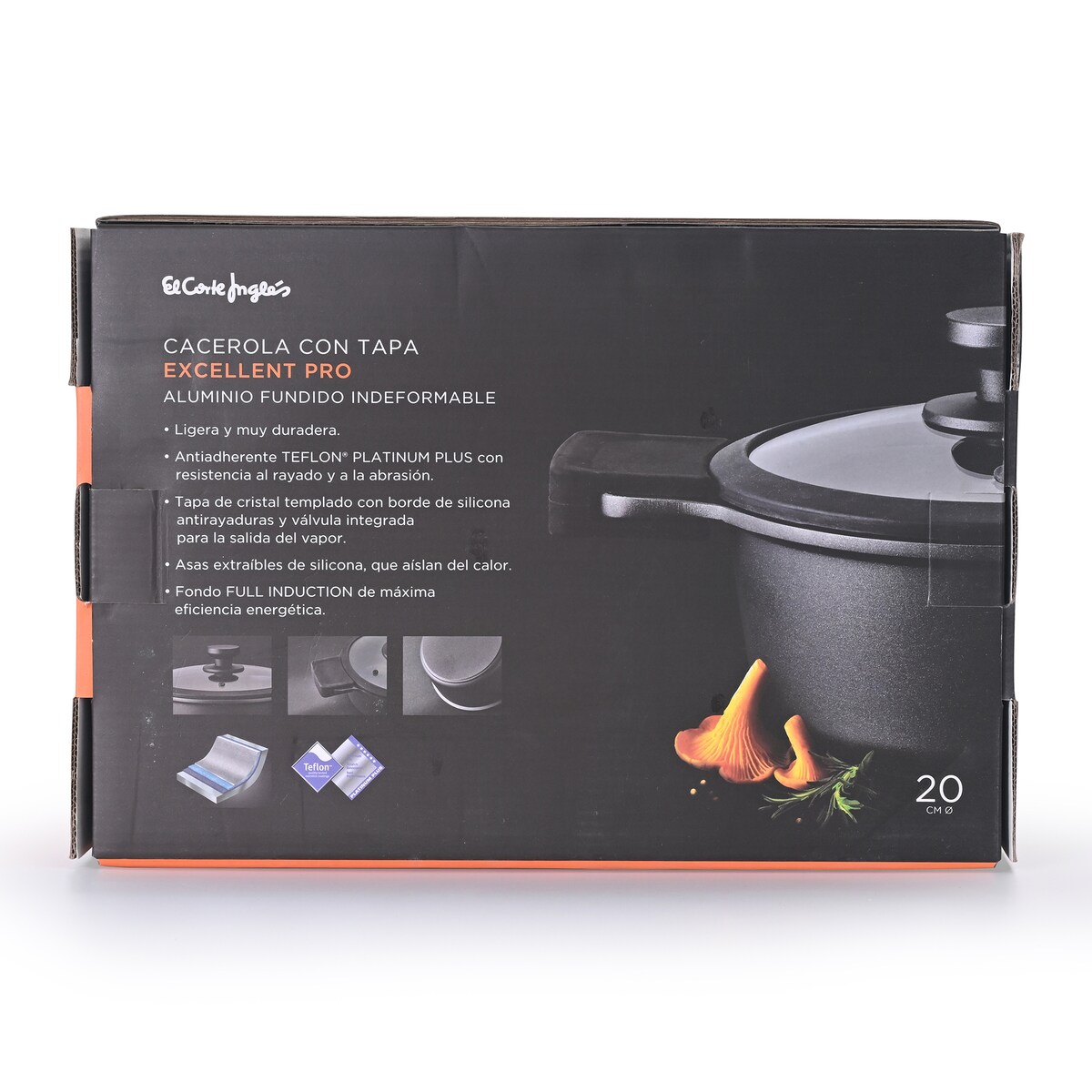 Cacerola de aluminio fundido Excellent Pro El Corte Inglés Negro-12