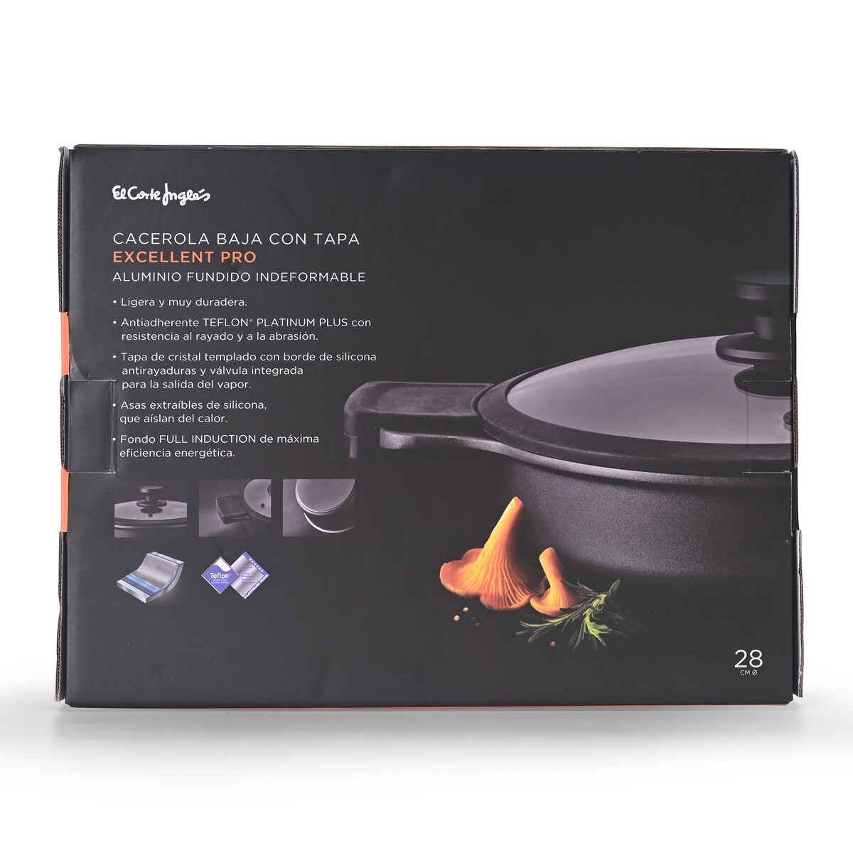 Caçarola Baixa de Alumínio Fundido Excellent Pro Preto-8