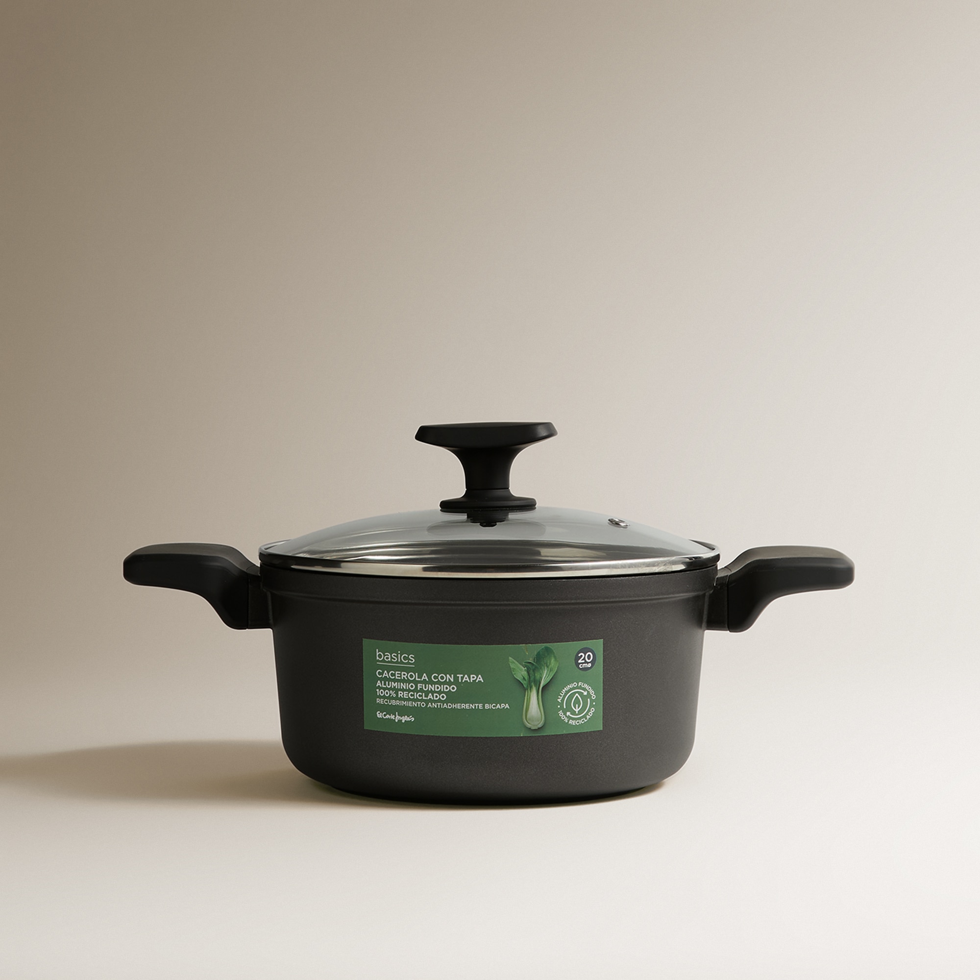 Cacerola de aluminio fundido Basics El Corte Inglés Negro-5