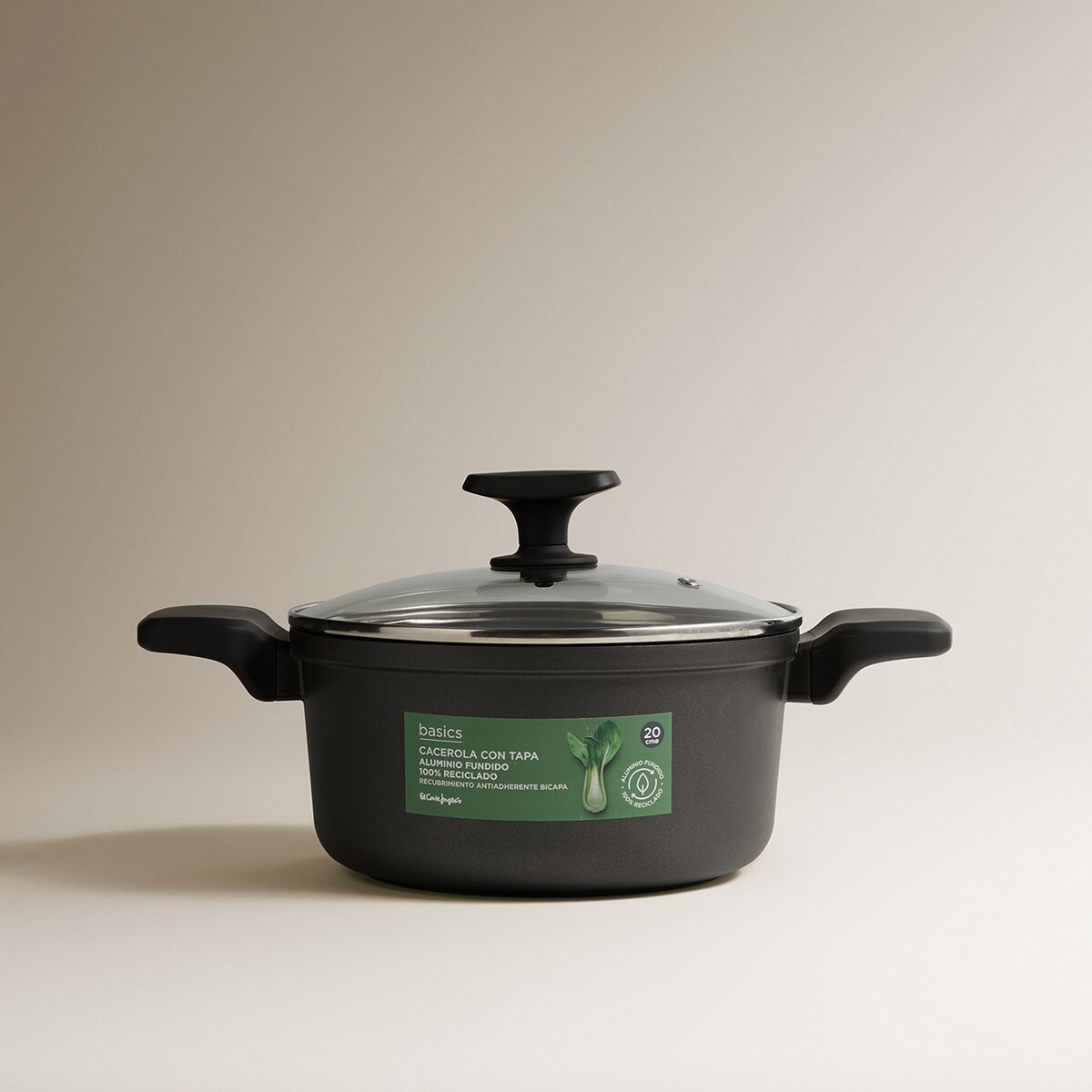 Cacerola de aluminio fundido Basics El Corte Inglés Negro-5