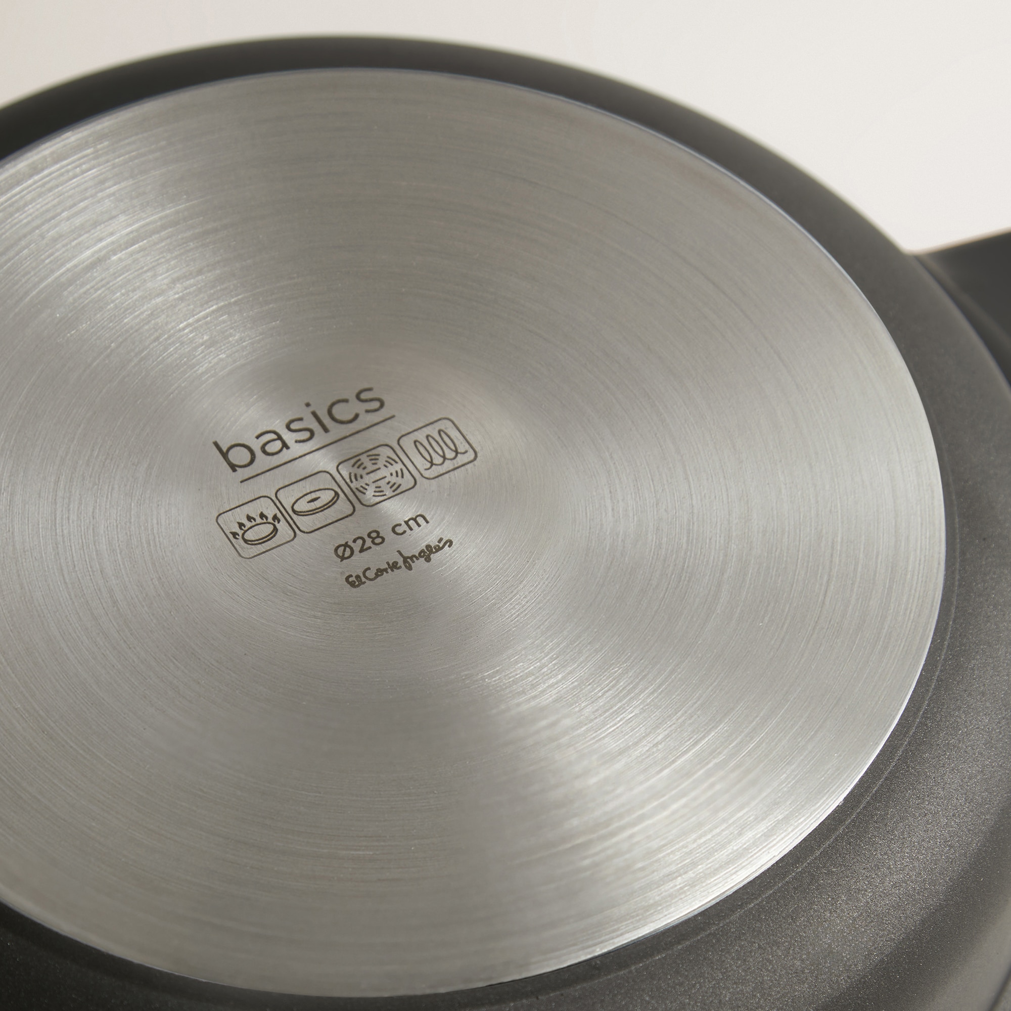 Cacerola baja de aluminio fundido Basics El Corte Inglés Negro-2