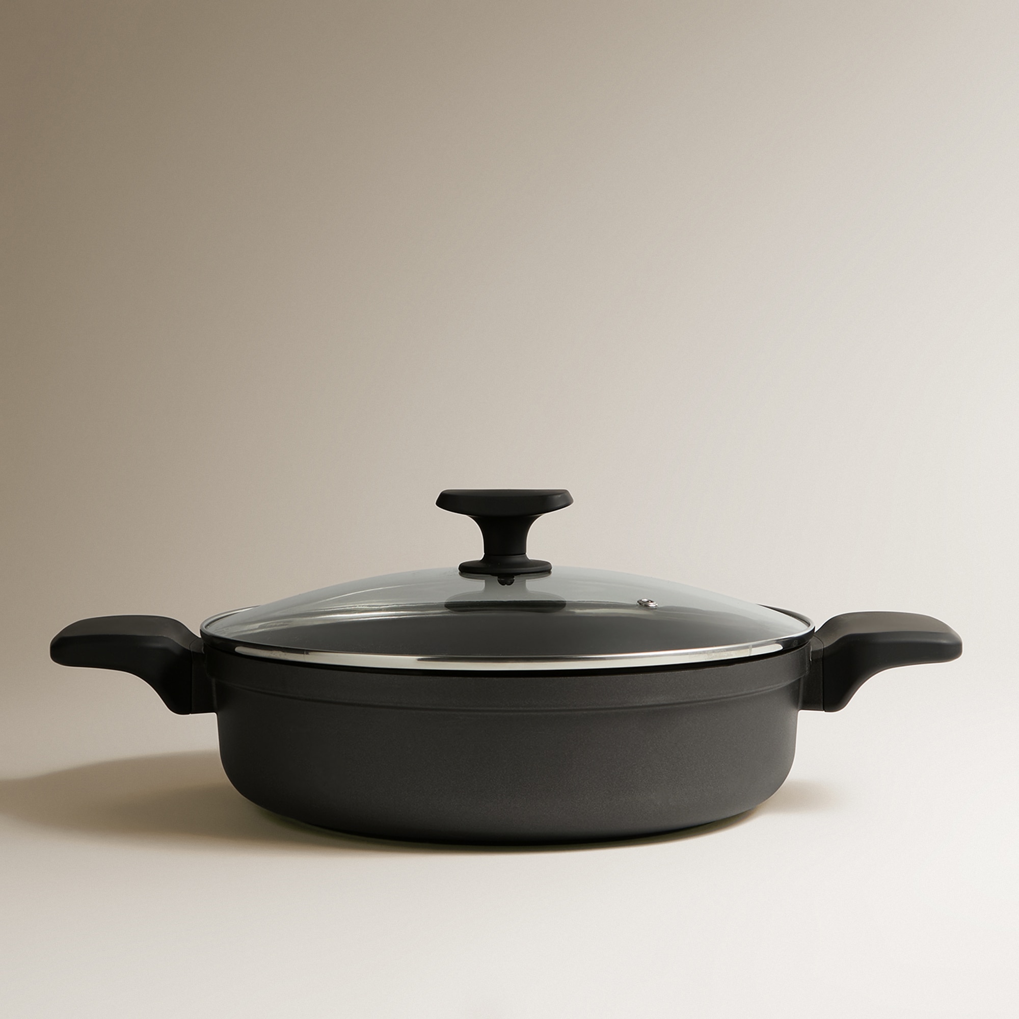 Cacerola baja de aluminio fundido Basics El Corte Inglés Negro-4