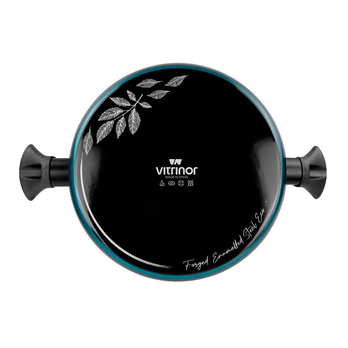 Cacerola baja de acero forjado Alborán Vitrinor Azul-2