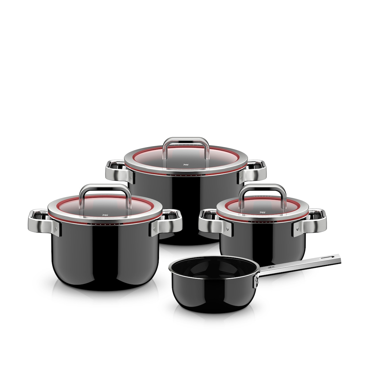 Cacerola baja con tapa Fusiontec Pro WMF Negro-4