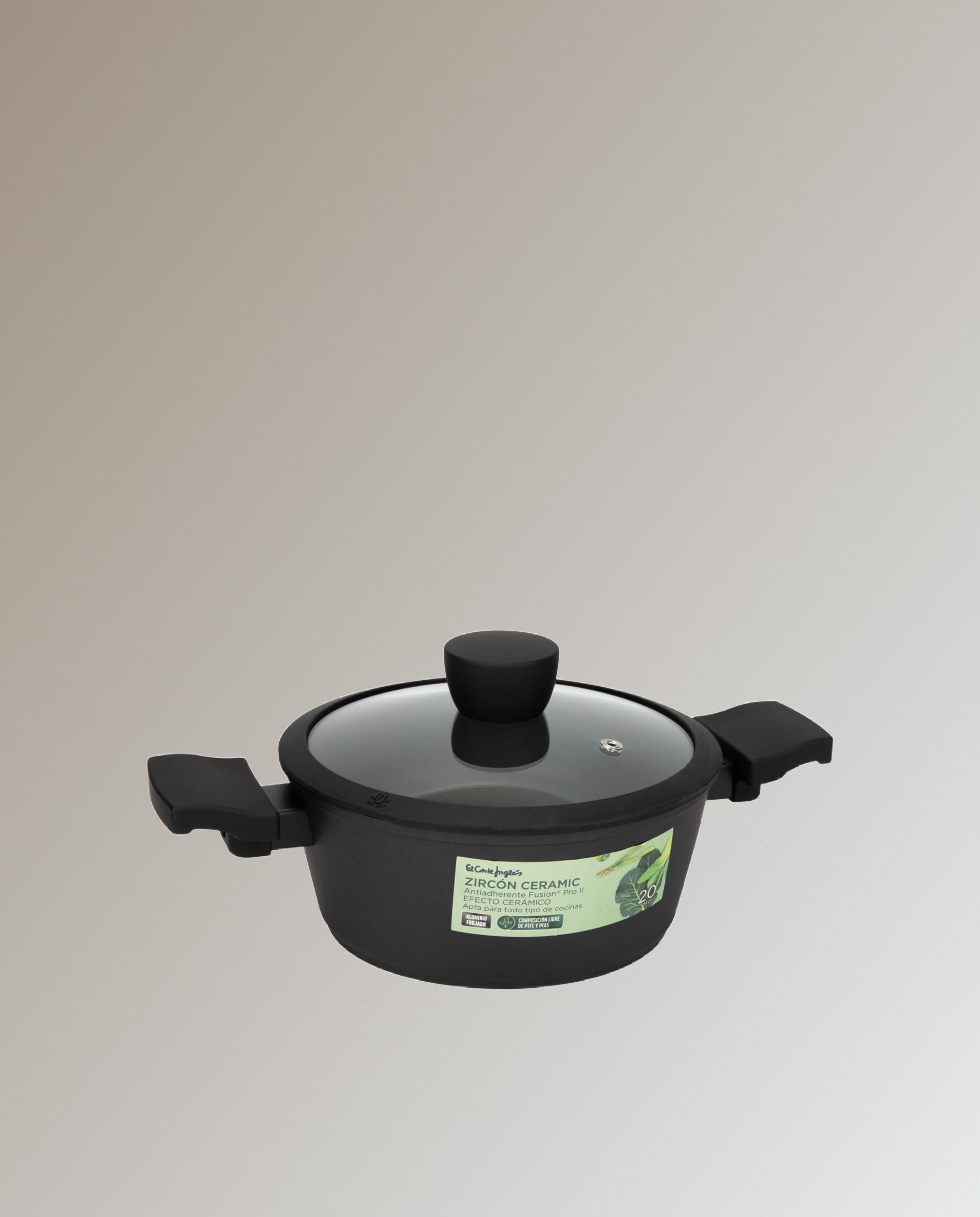 Panela de alumínio com revestimento antiaderente cerâmico Zircón Ceramic Preto-2