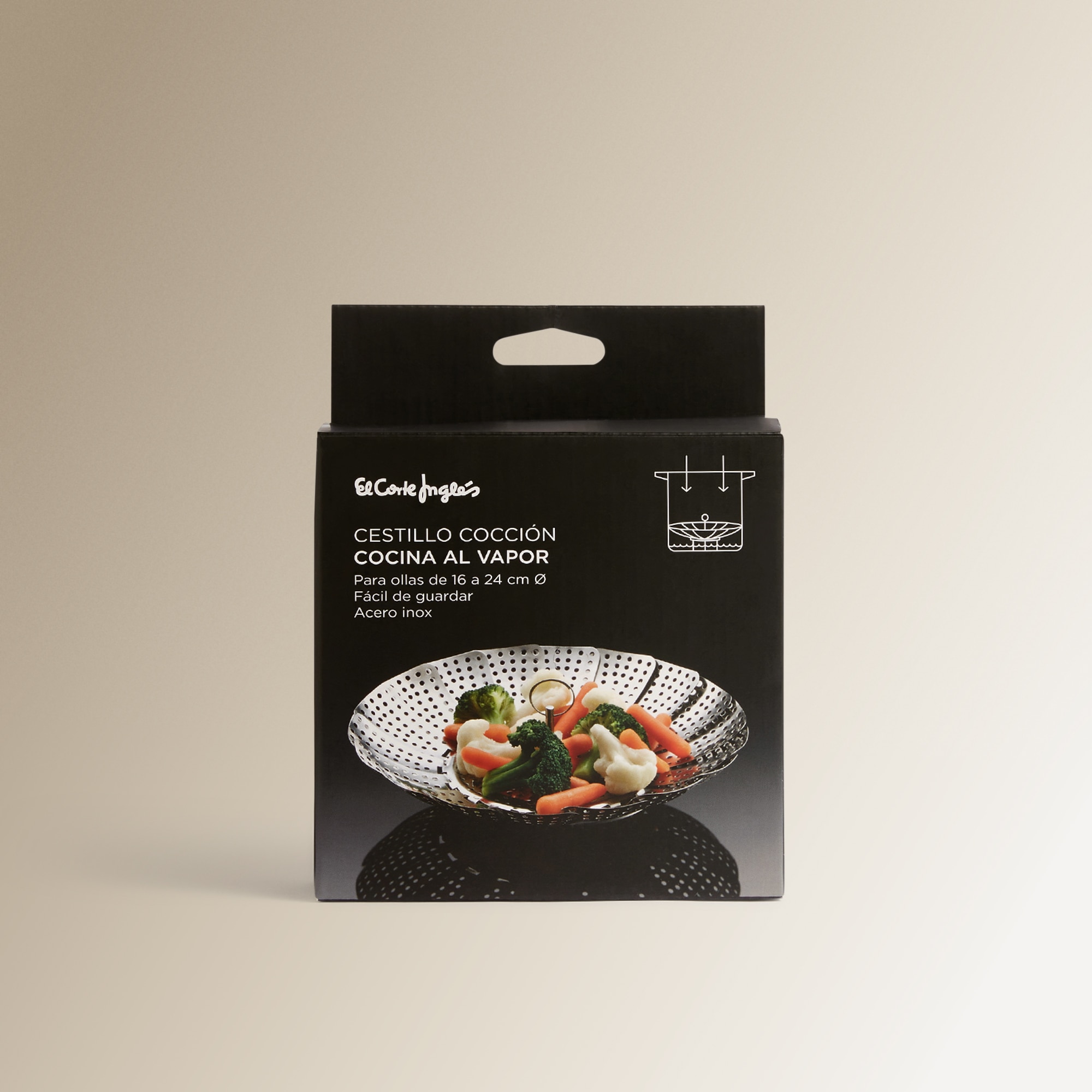 Cestillo para cocinar al vapor El Corte Inglés Acero-6