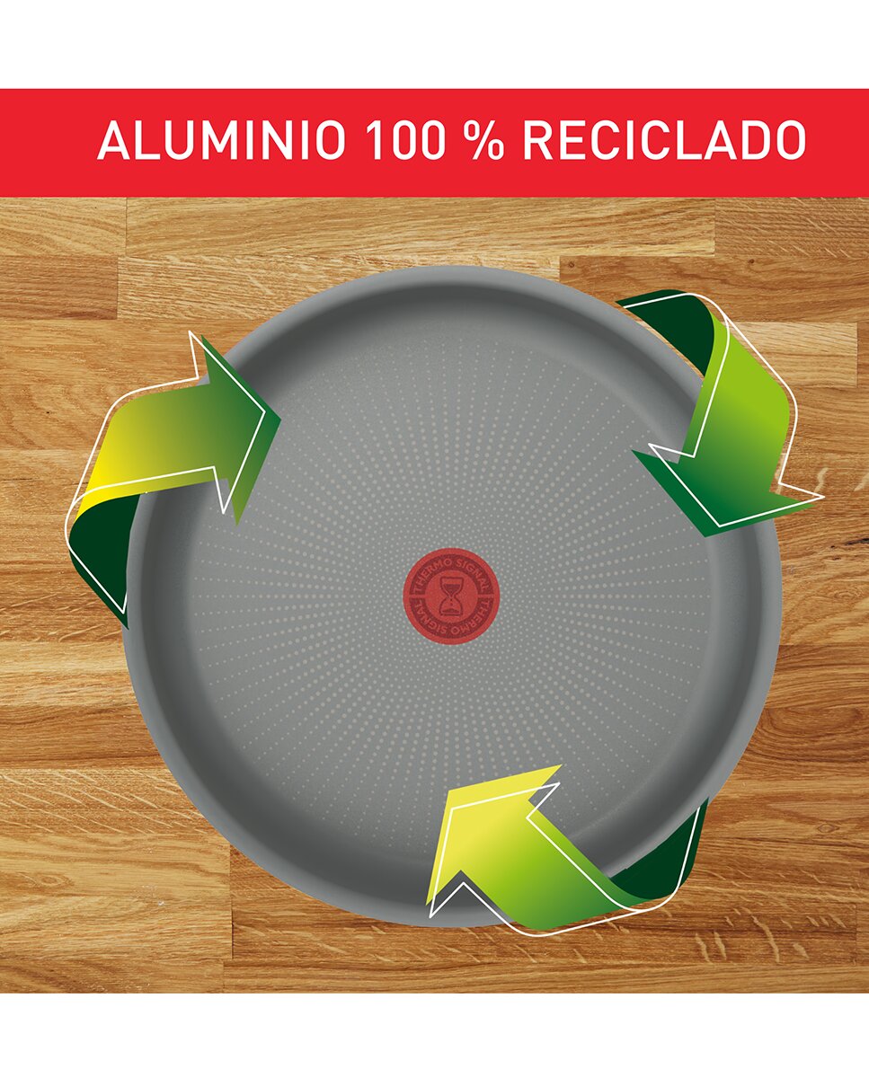 Cazo Tefal Ingenio Halo cazo 18 cm, con cuerpo de aluminio recliclado Negro-3