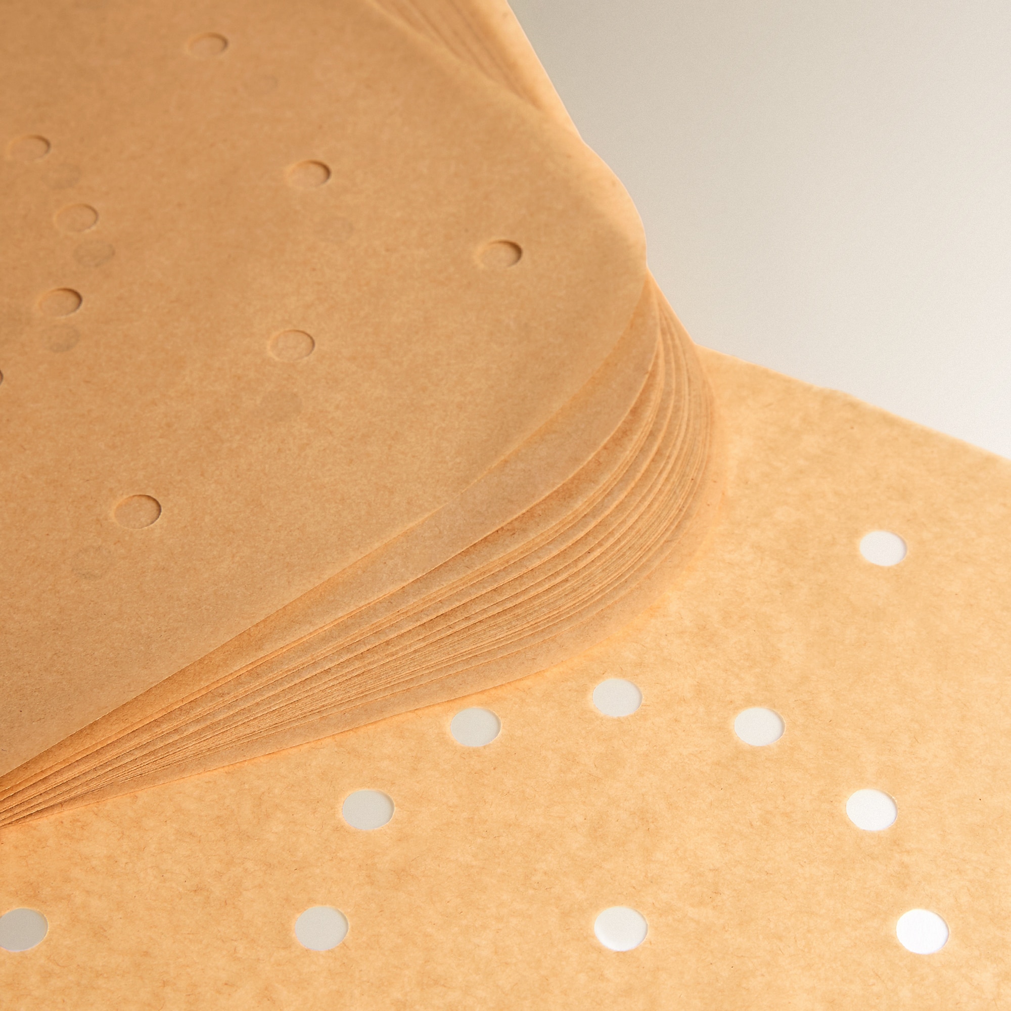 Conjunto de 50 folhas de papel para airfryer Crispy Castanho-2