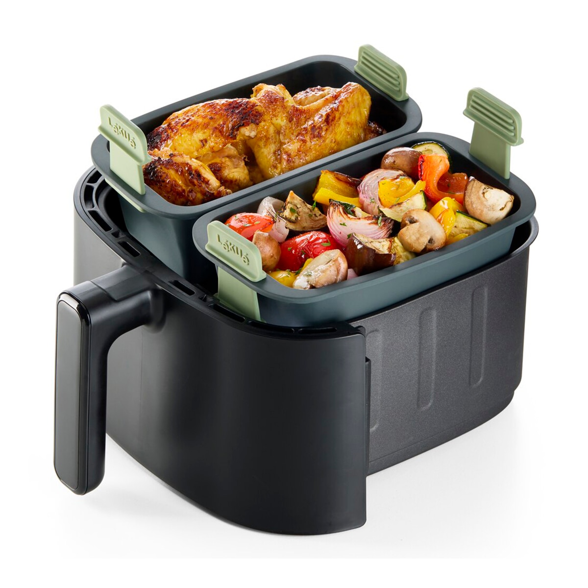 Cesta Retangular de Silicone Air Fryer Cinzento-10