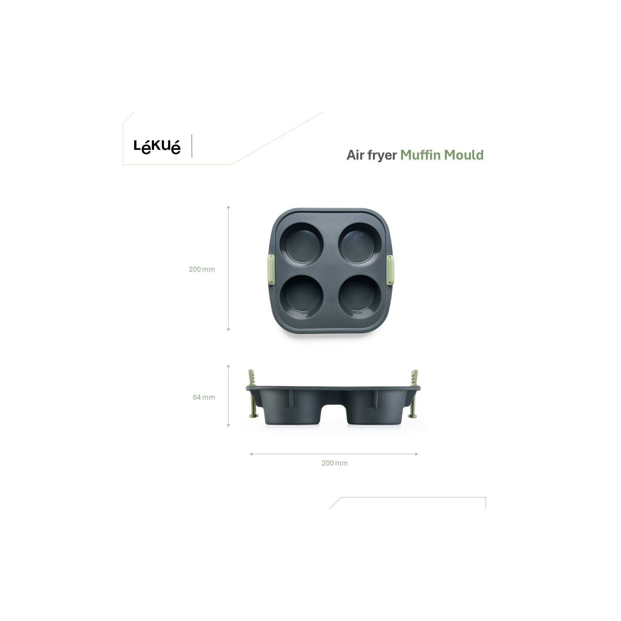 Molde para muffins de silicona Air Fryer Lékué - Gris Gris-6