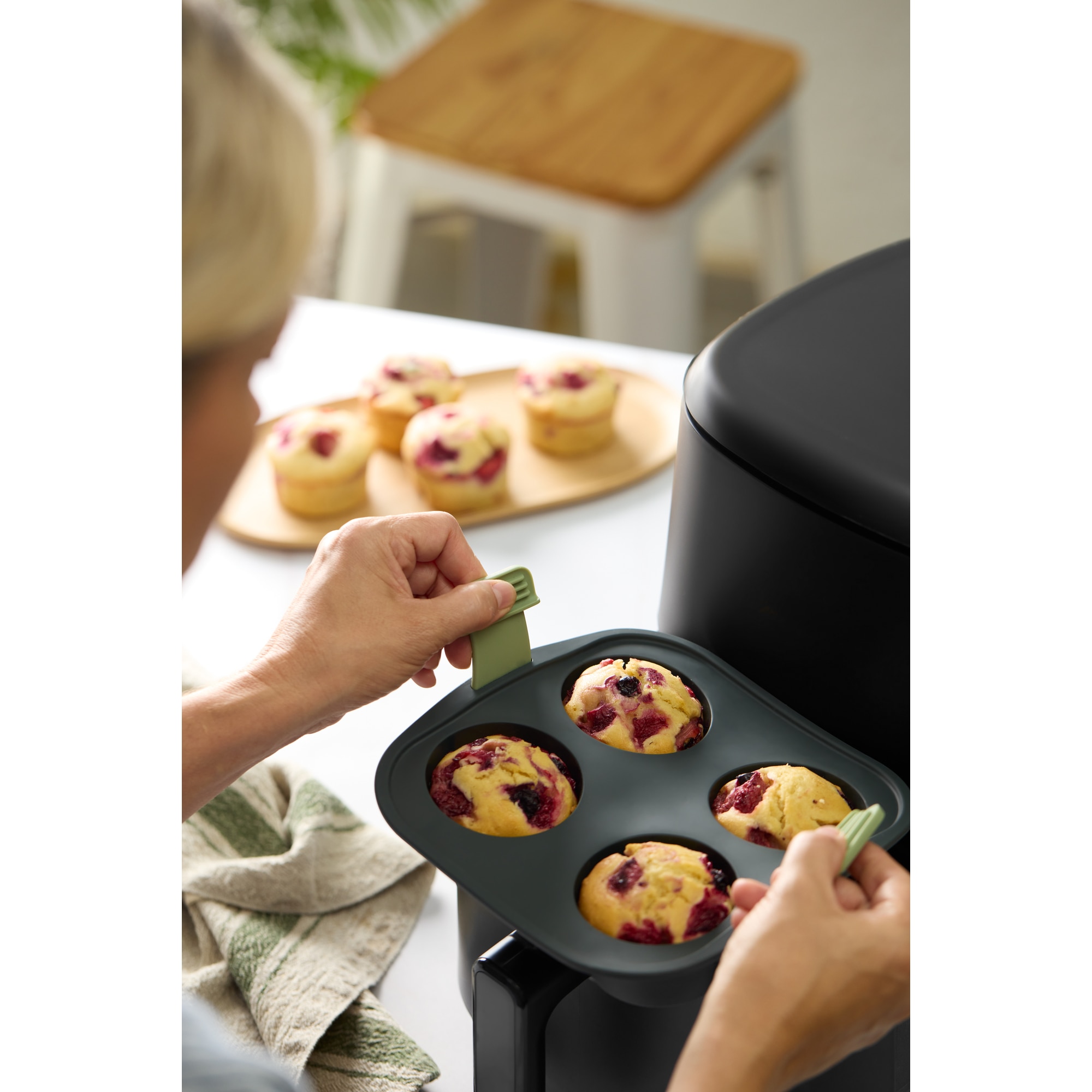 Molde para muffins de silicona Air Fryer Lékué - Gris Gris-8