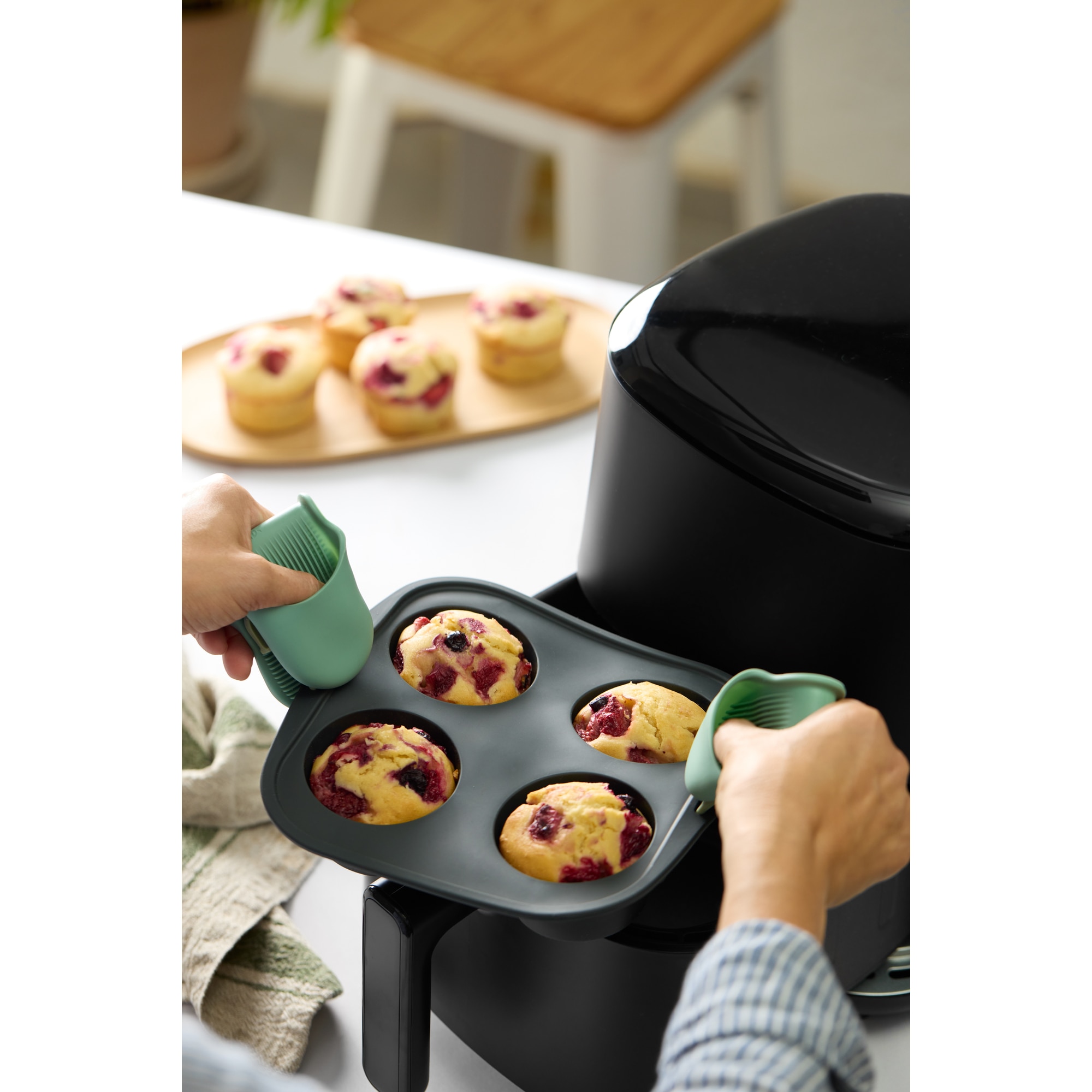 Molde para muffins de silicona Air Fryer Lékué - Gris Gris-9