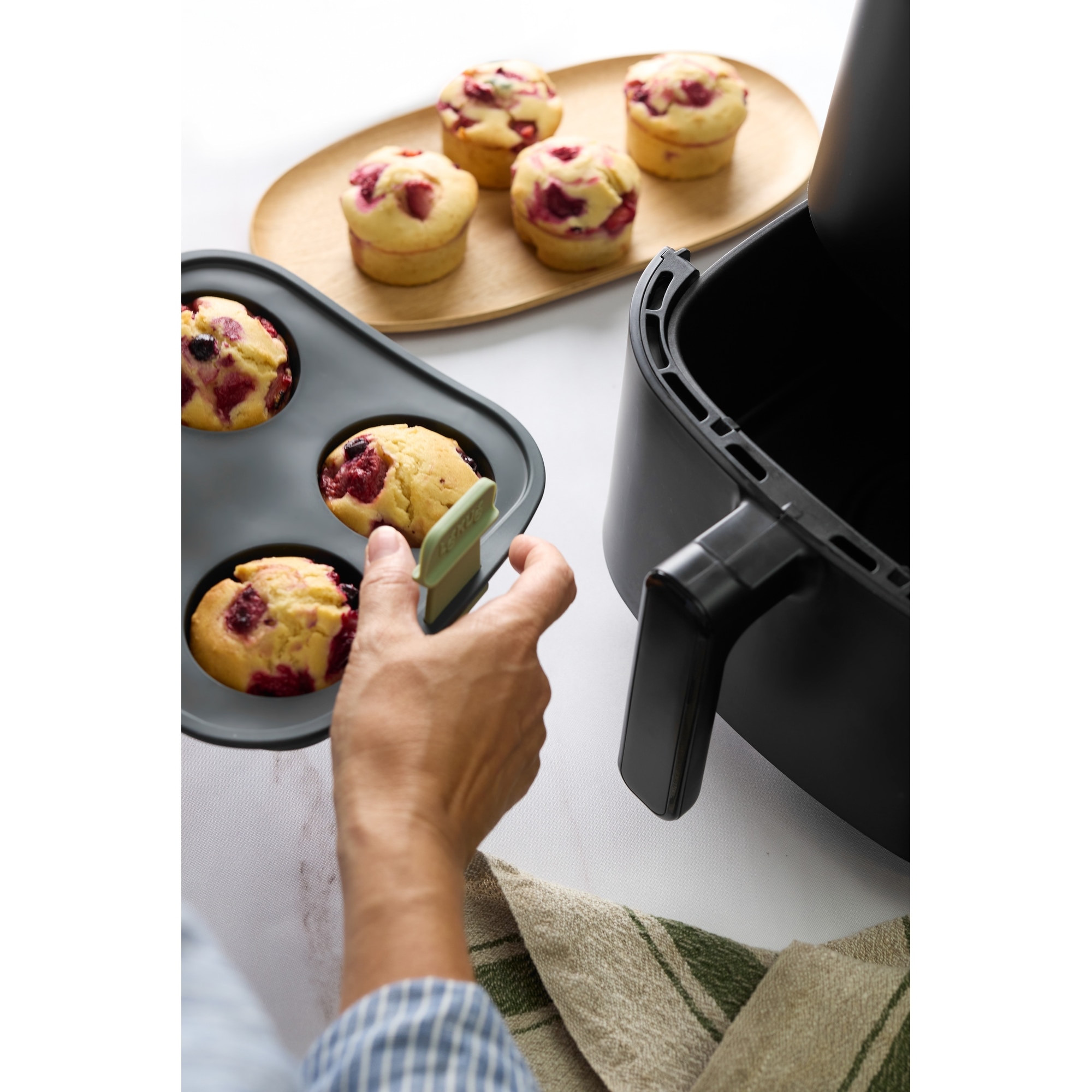 Molde para muffins de silicona Air Fryer Lékué - Gris Gris-10