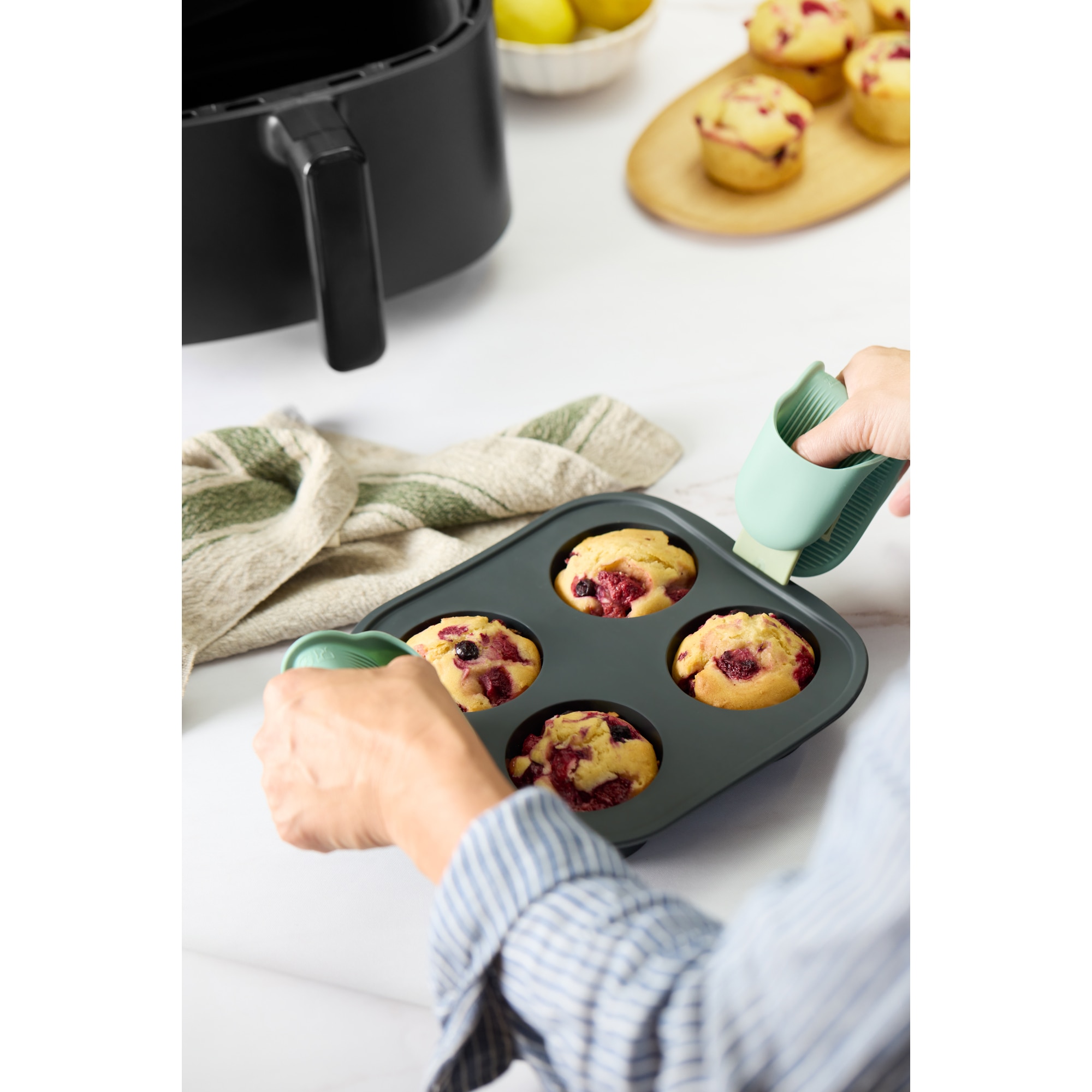 Molde para muffins de silicona Air Fryer Lékué - Gris Gris-12
