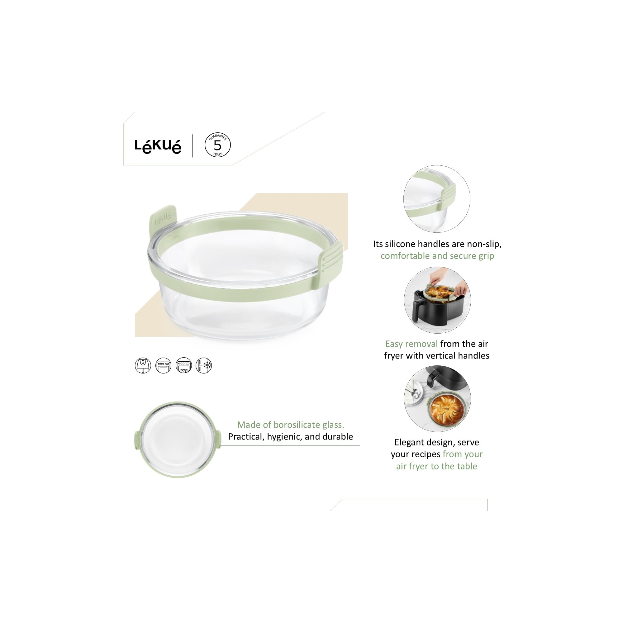 Cesta Redonda de Vidro Air Fryer Transparente-4