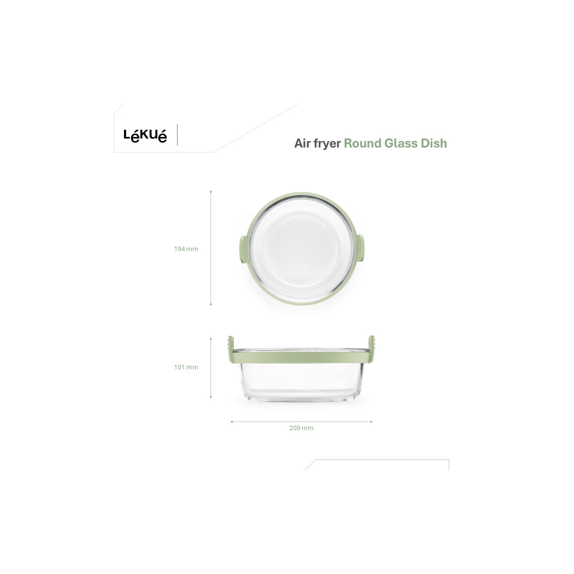Cesta Redonda de Vidro Air Fryer Transparente-5