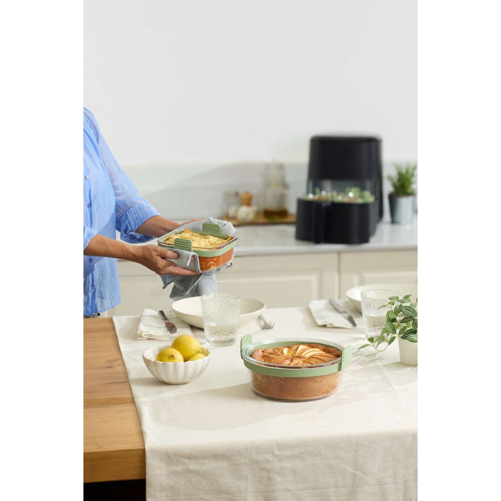 Cesta Redonda de Vidro Air Fryer Transparente-9