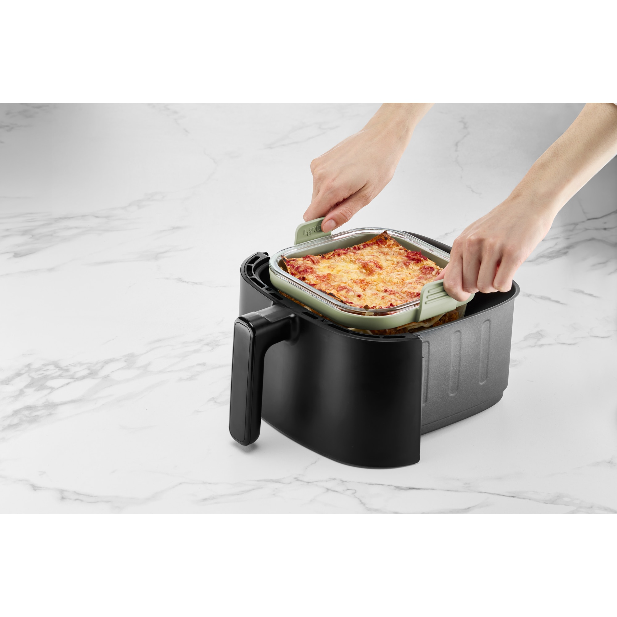 Cesta Quadrada de Vidro Air Fryer Transparente-6