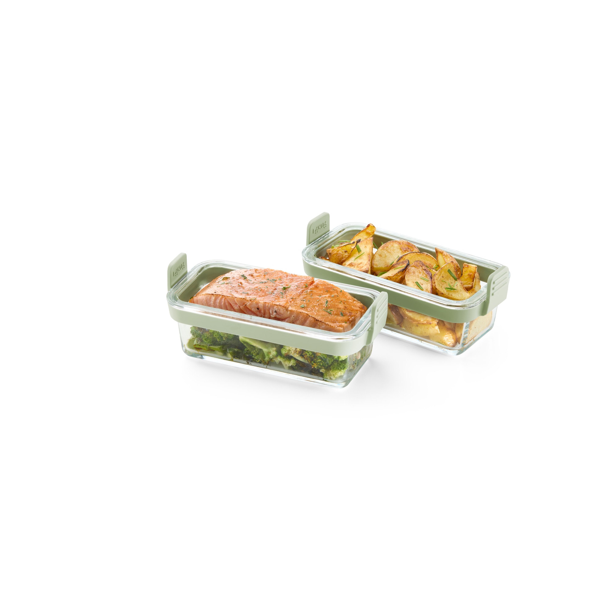 Conjunto de 2 Cestas Retangulares de Vidro Air Fryer Transparente-9