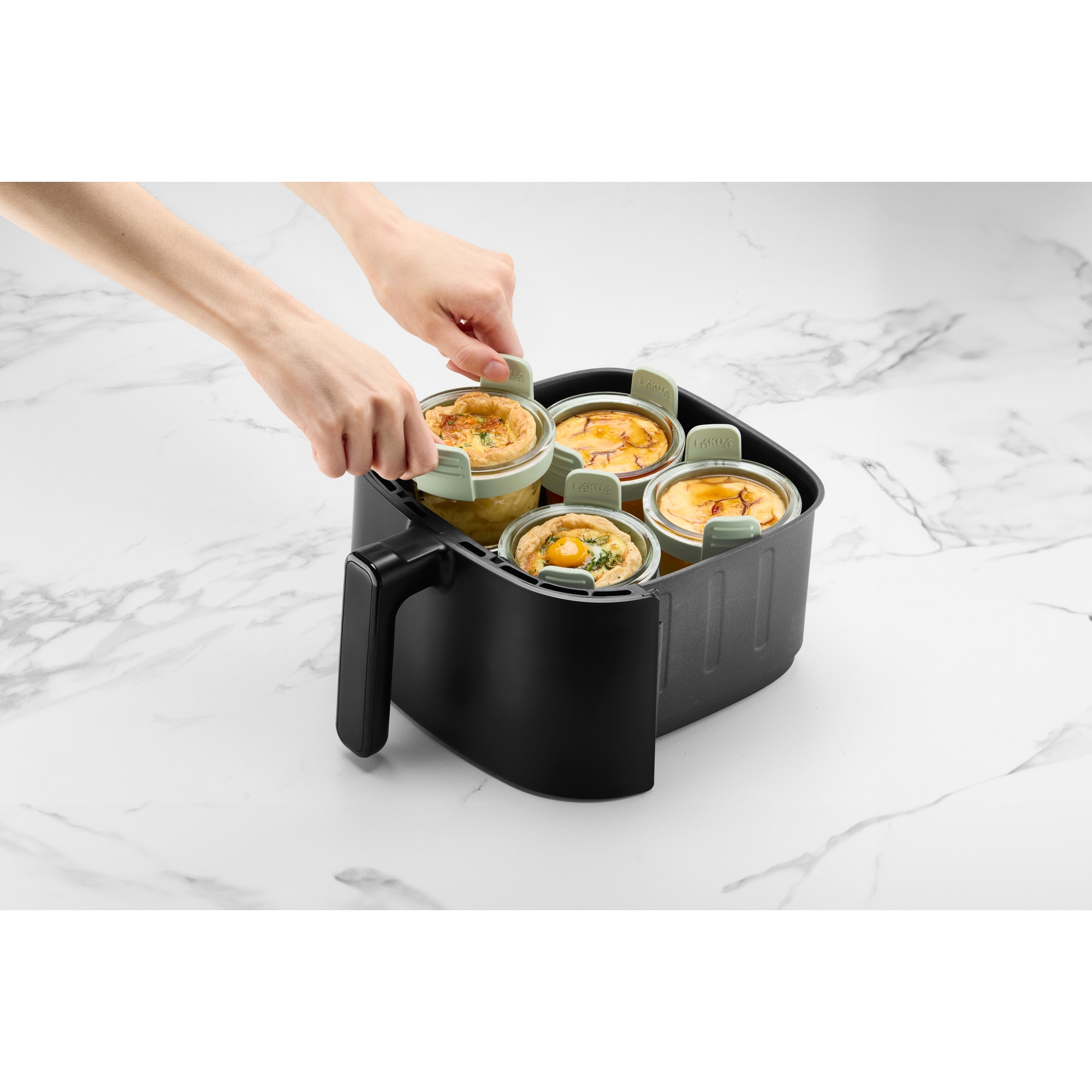 Conjunto de 4 Mini Copos de Vidro Air Fryer Transparente-8