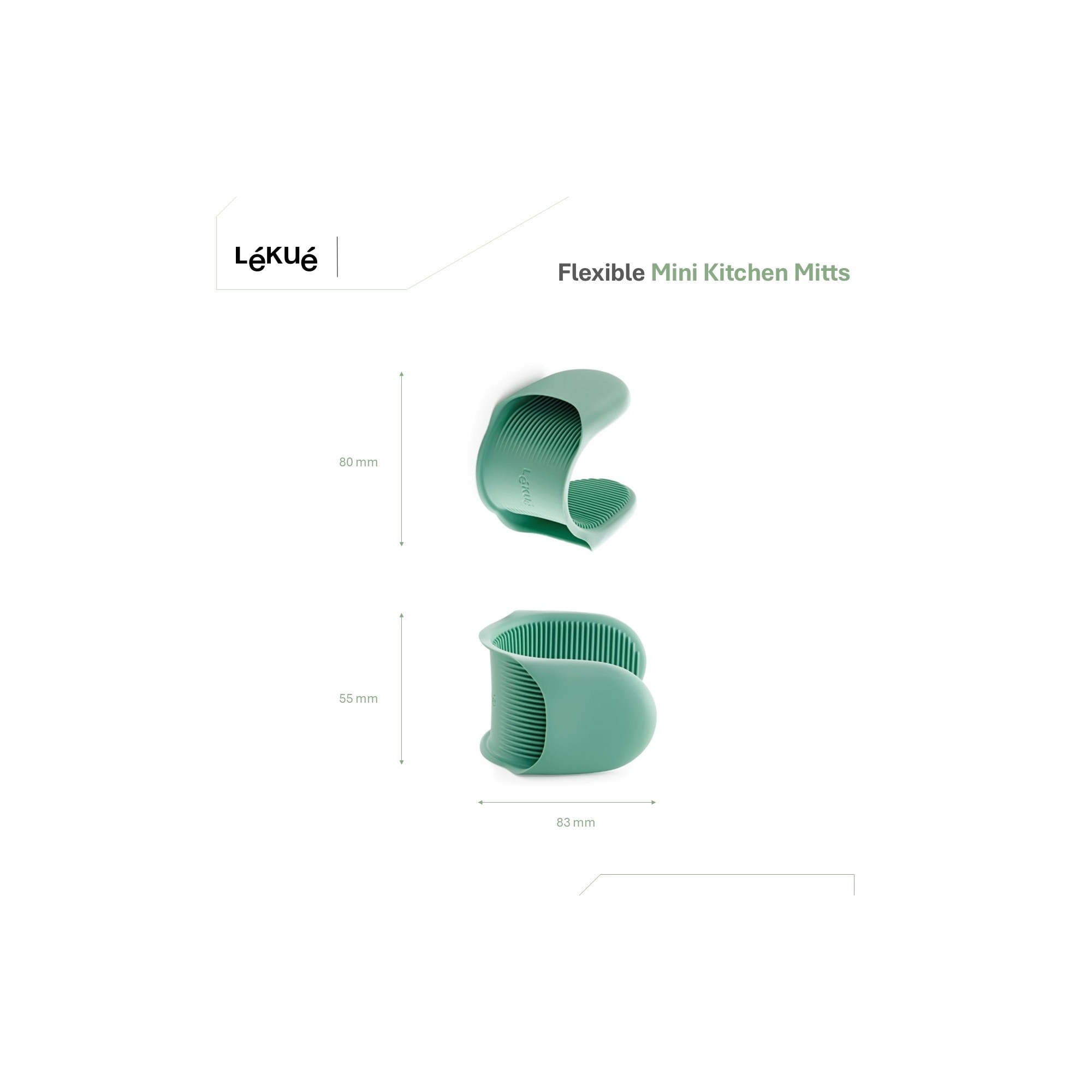Conjunto de 2 Mini Luvas de Silicone Air Fryer Verde-5