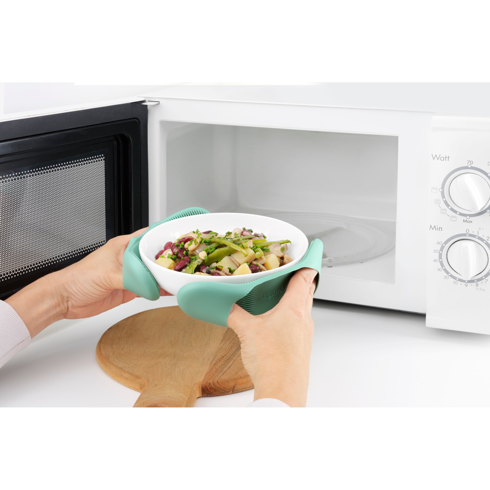 Conjunto de 2 Mini Luvas de Silicone Air Fryer Verde-7