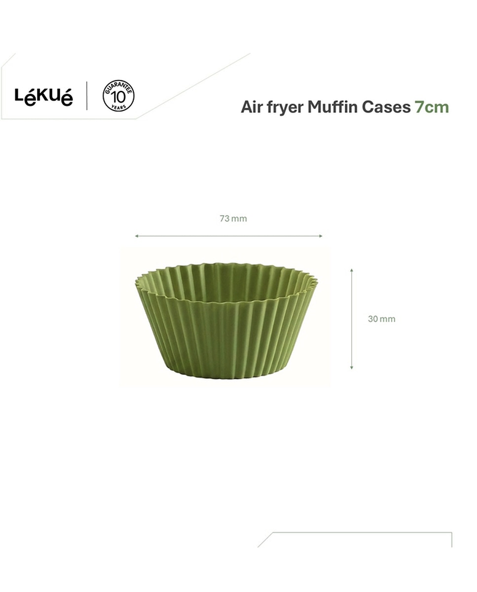 Formas de Muffin para Air Fryer 7 cm, Conjunto de 4 Verde-3