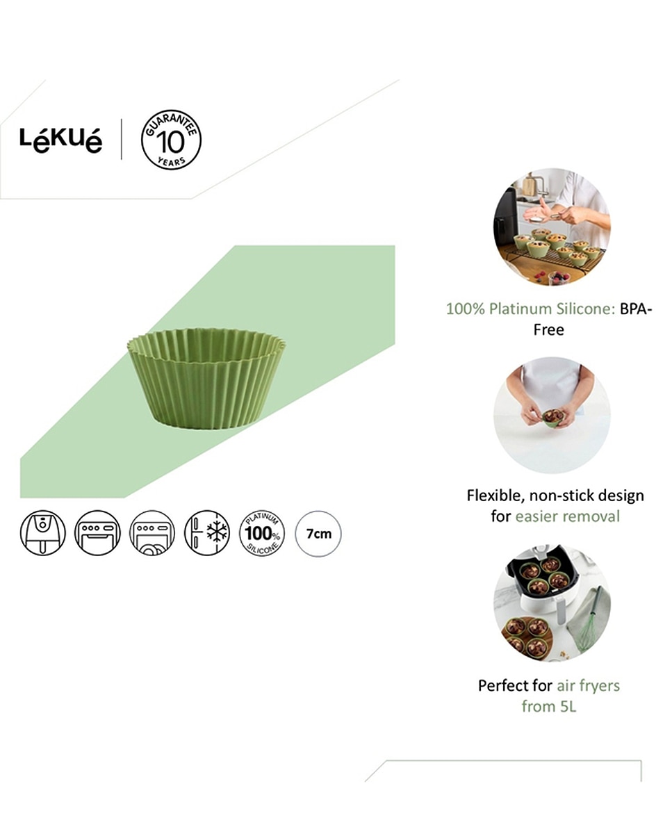 Formas de Muffin para Air Fryer 7 cm, Conjunto de 4 Verde-8
