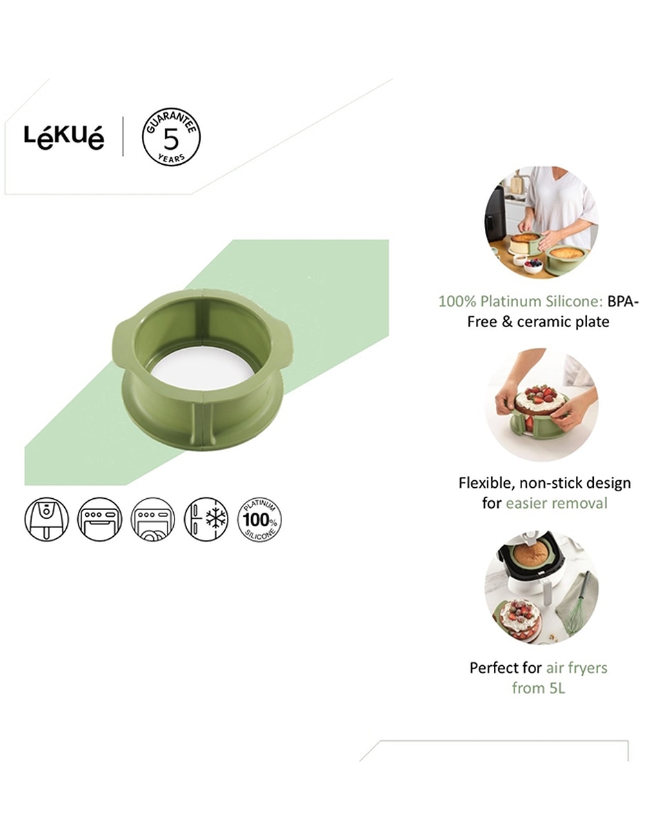 Molde Desmontável para Air Fryer com Prato Verde-7
