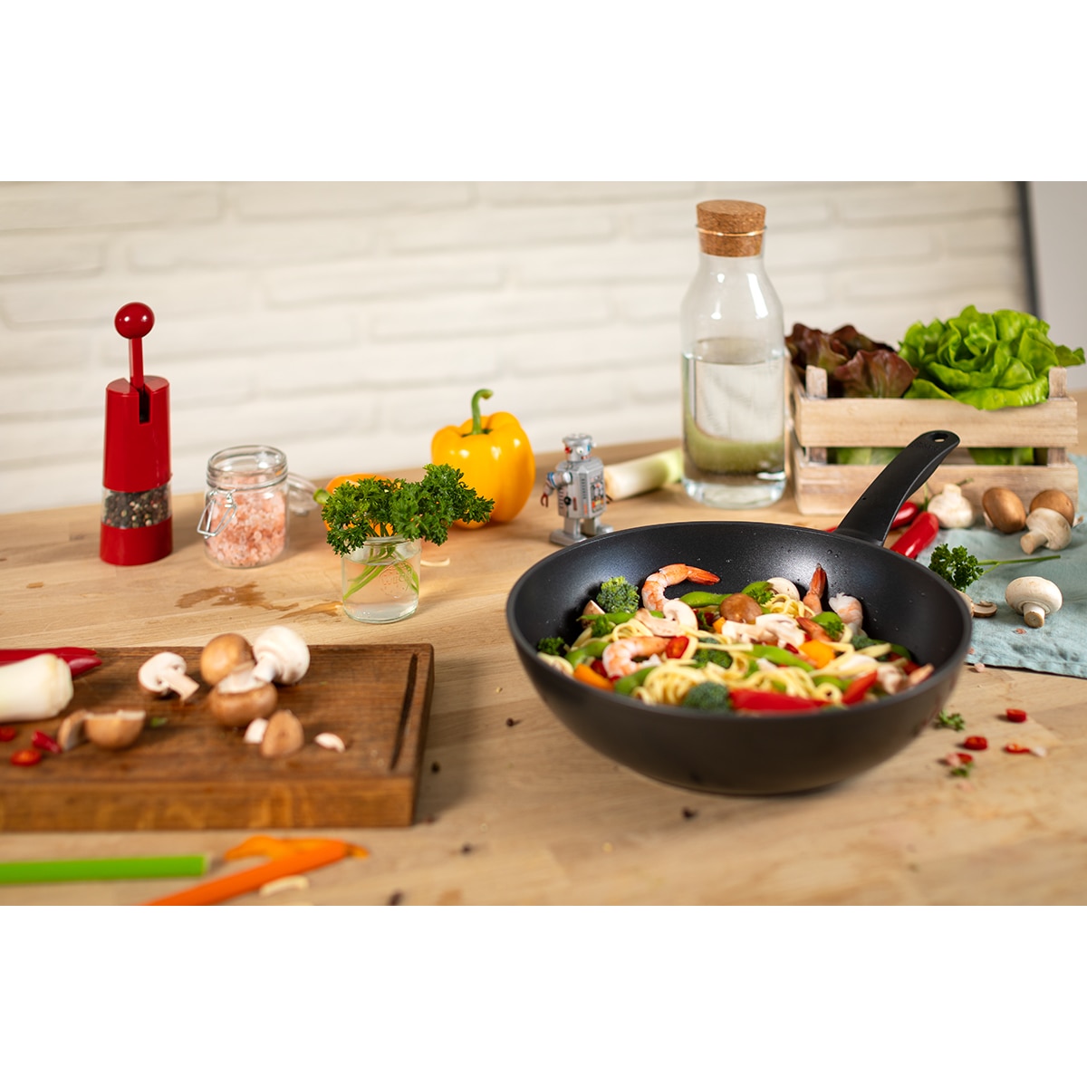Wok aluminio Easy Induction Kuhn Rikon Negro-2