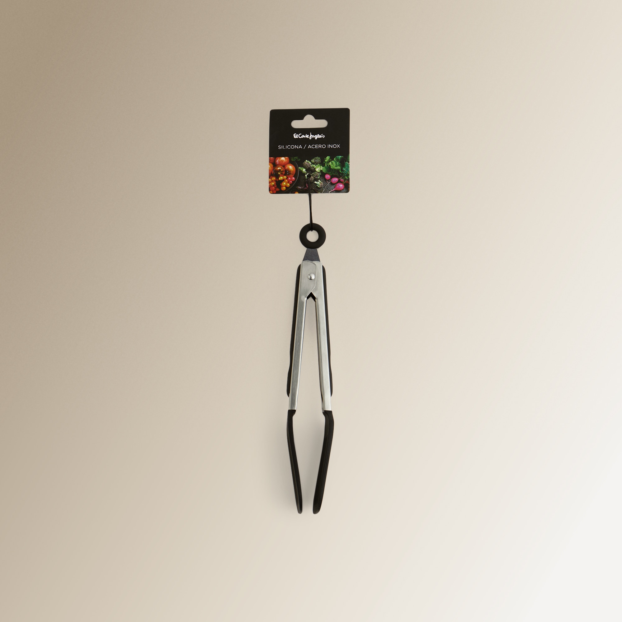 Pinças de silicone com ranhuras El Corte Inglés Preto-3