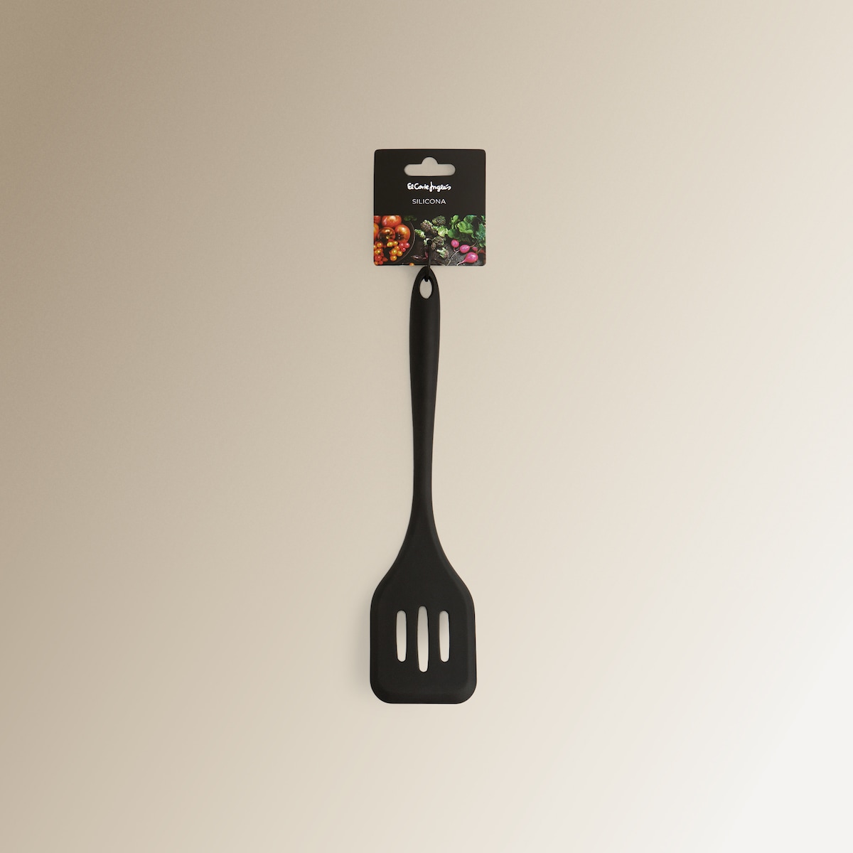 Espátula ranhurada de silicone El Corte Inglés Preto-3