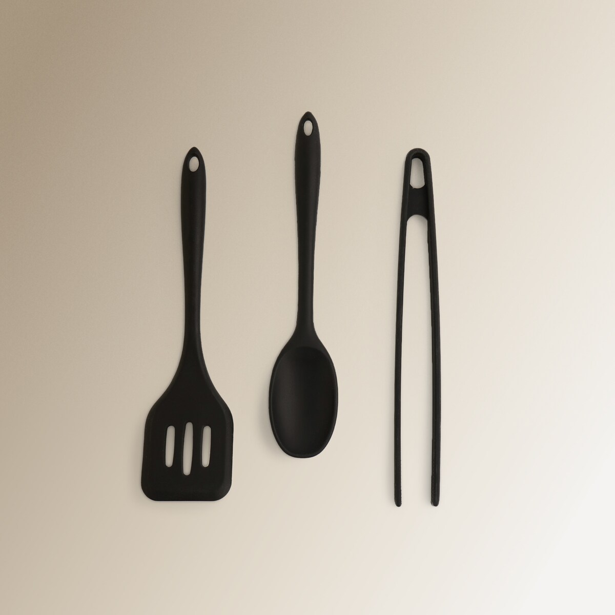 Espátula ranhurada de silicone El Corte Inglés Preto-4