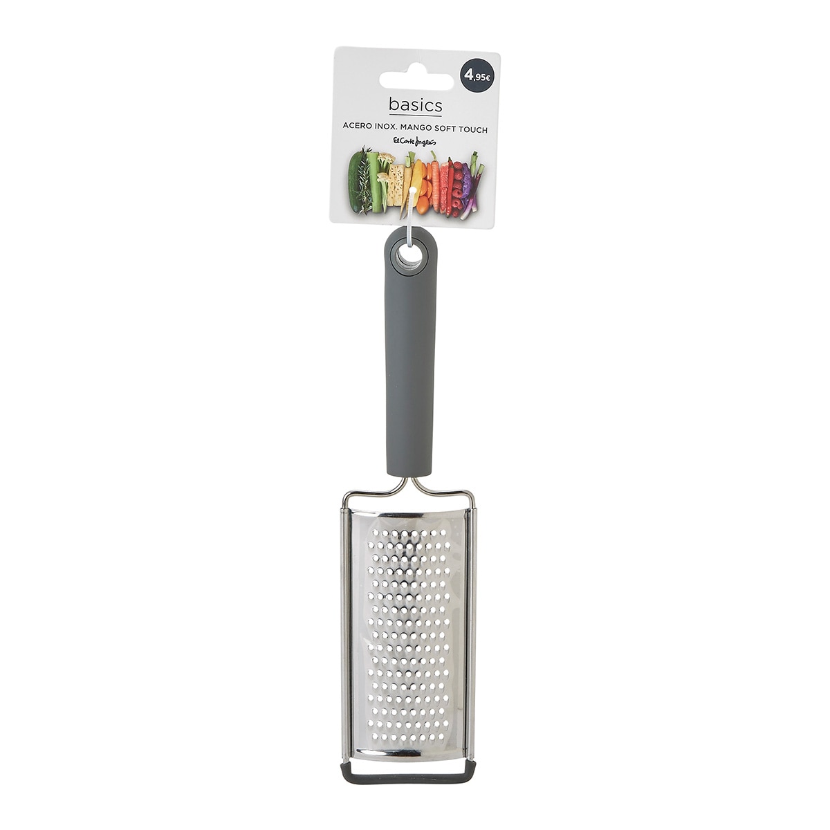 Rallador con mango de silicona Basics El Corte Inglés Acero-2