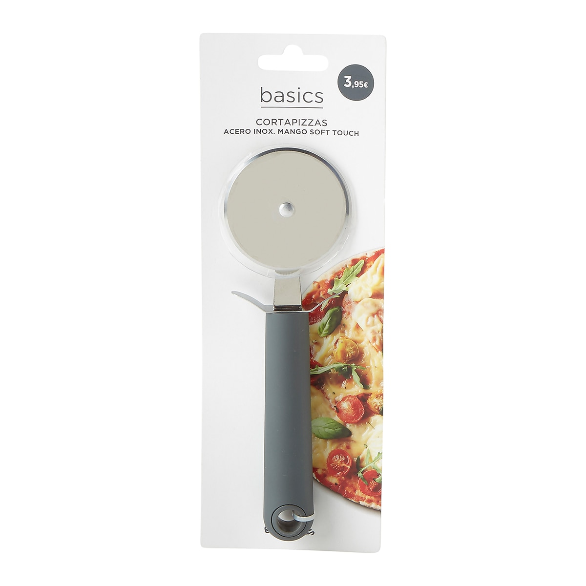 Cortador de pizza con mango de tacto suave Basics El Corte Inglés Acero-2