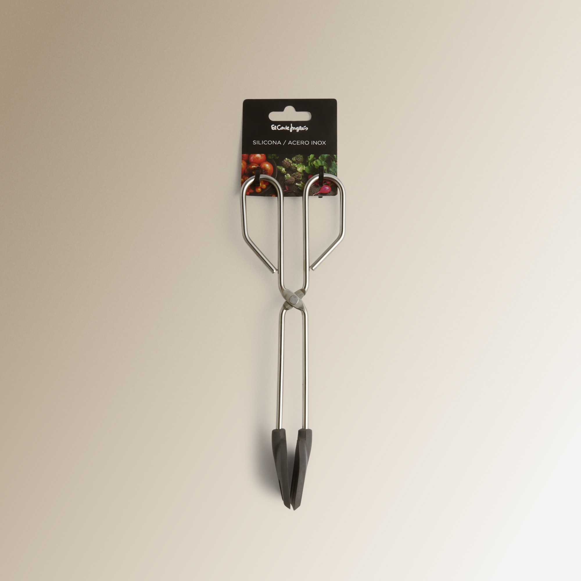 Pinças Inox-Silicone El Corte Inglés Aço-4