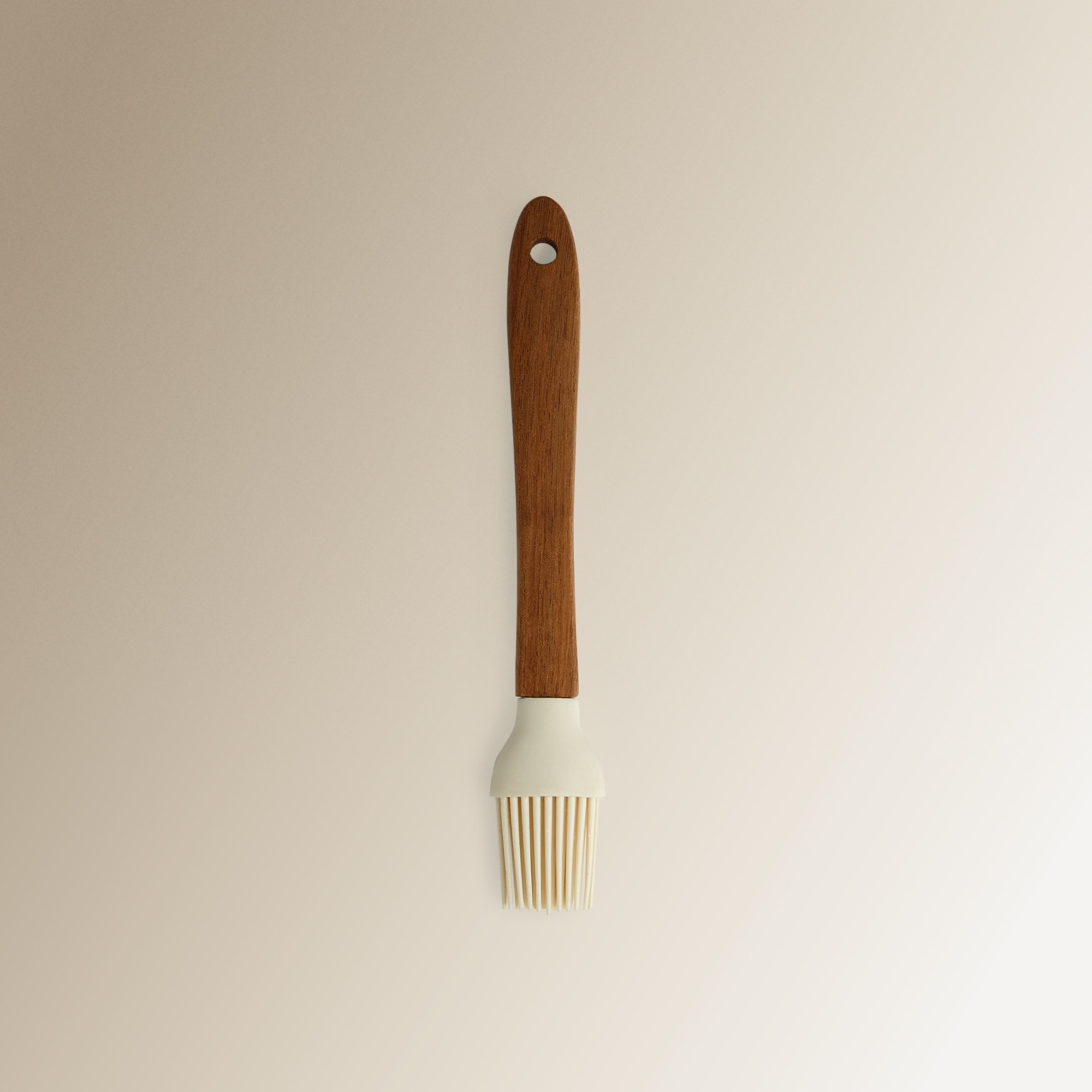 Pincel de Silicone e Madeira Acácia Creme/Madeira-1