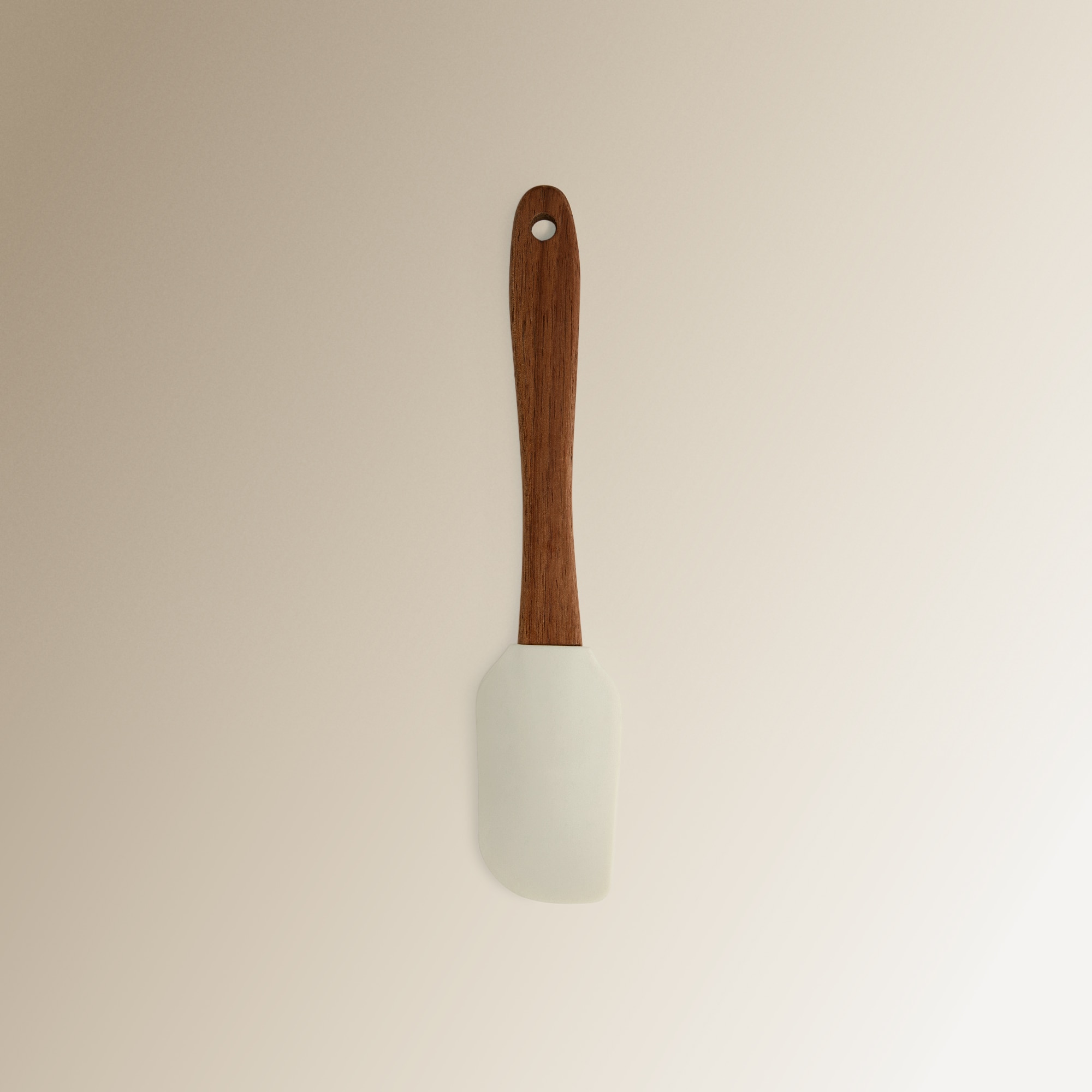 Espátula de Silicone e Madeira Acácia Creme/Madeira-1