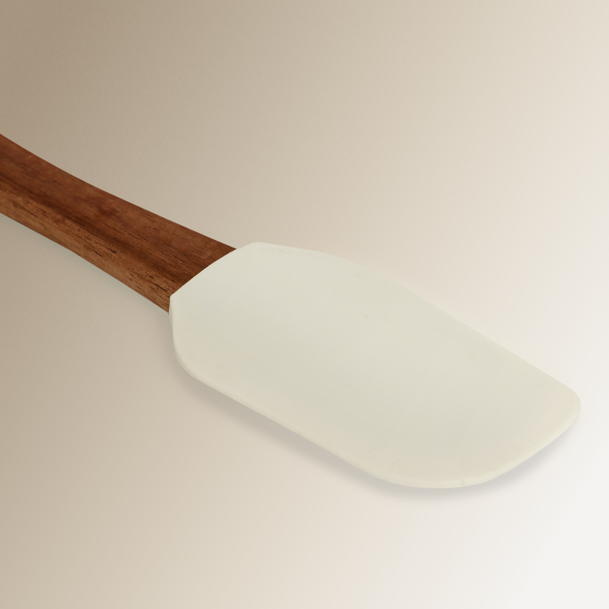 Espátula de Silicone e Madeira Acácia Creme/Madeira-2