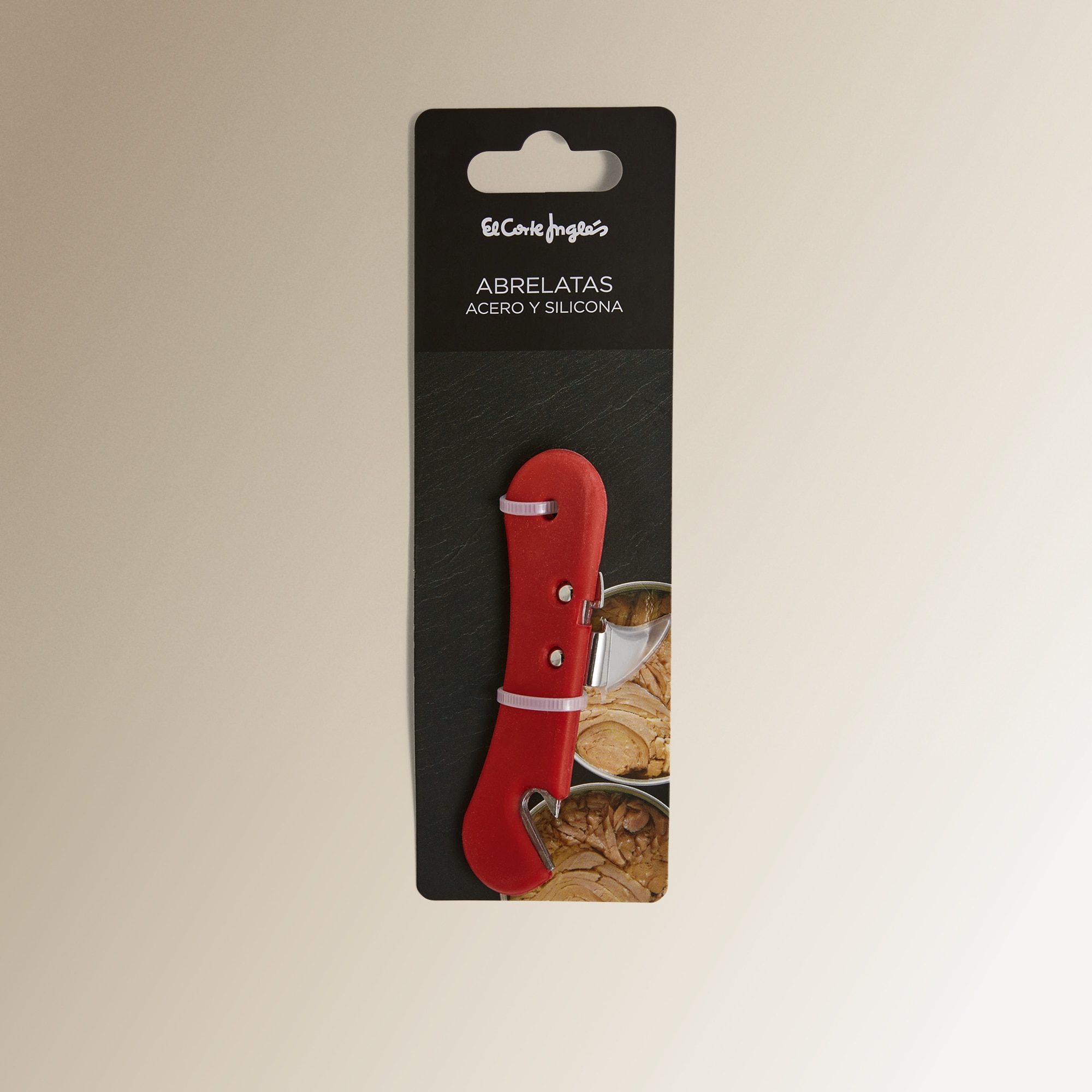 Abrelatas con mango de silicona El Corte Inglés Rojo-4