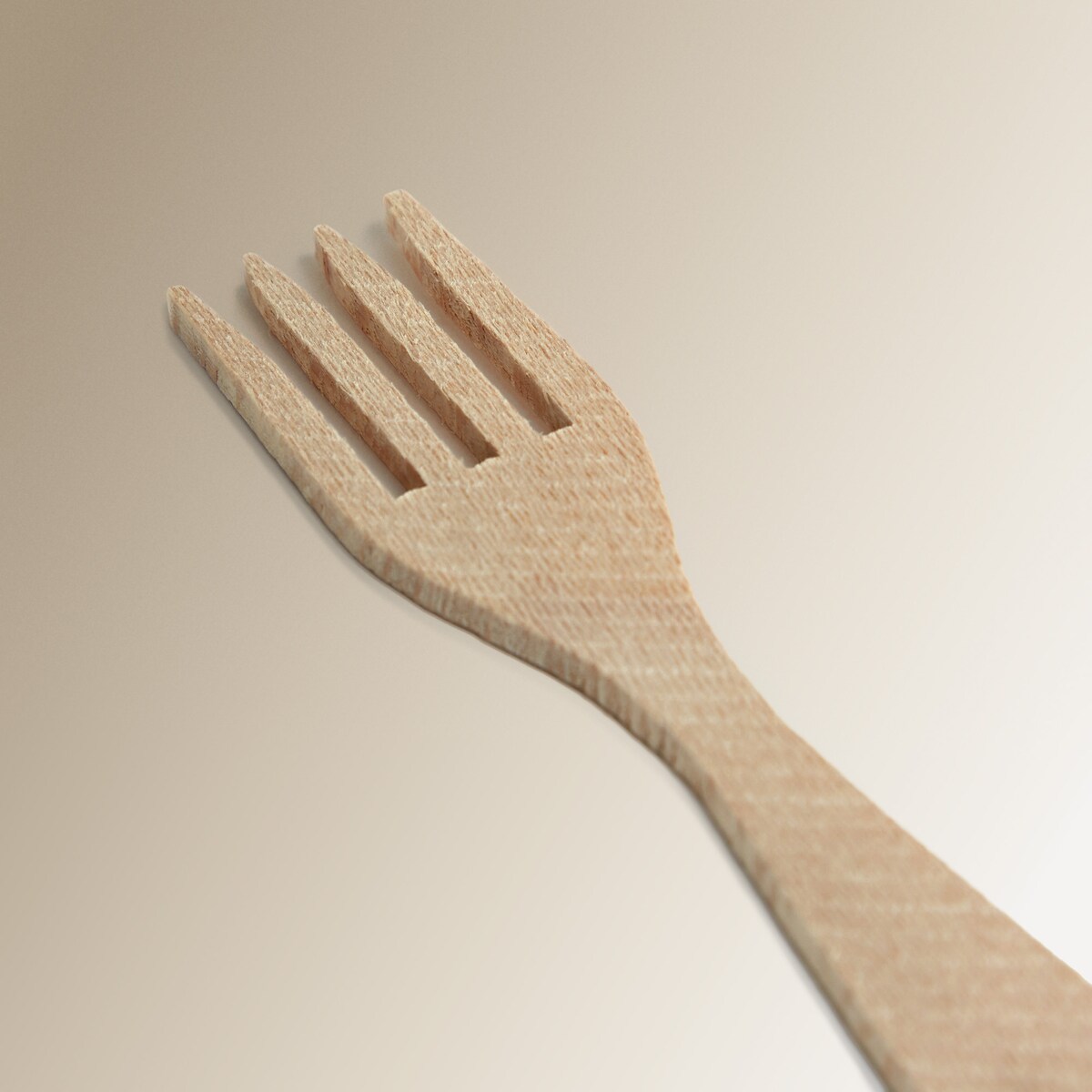 Set 4 tenedores de madera angulas El Corte Inglés Natural-3