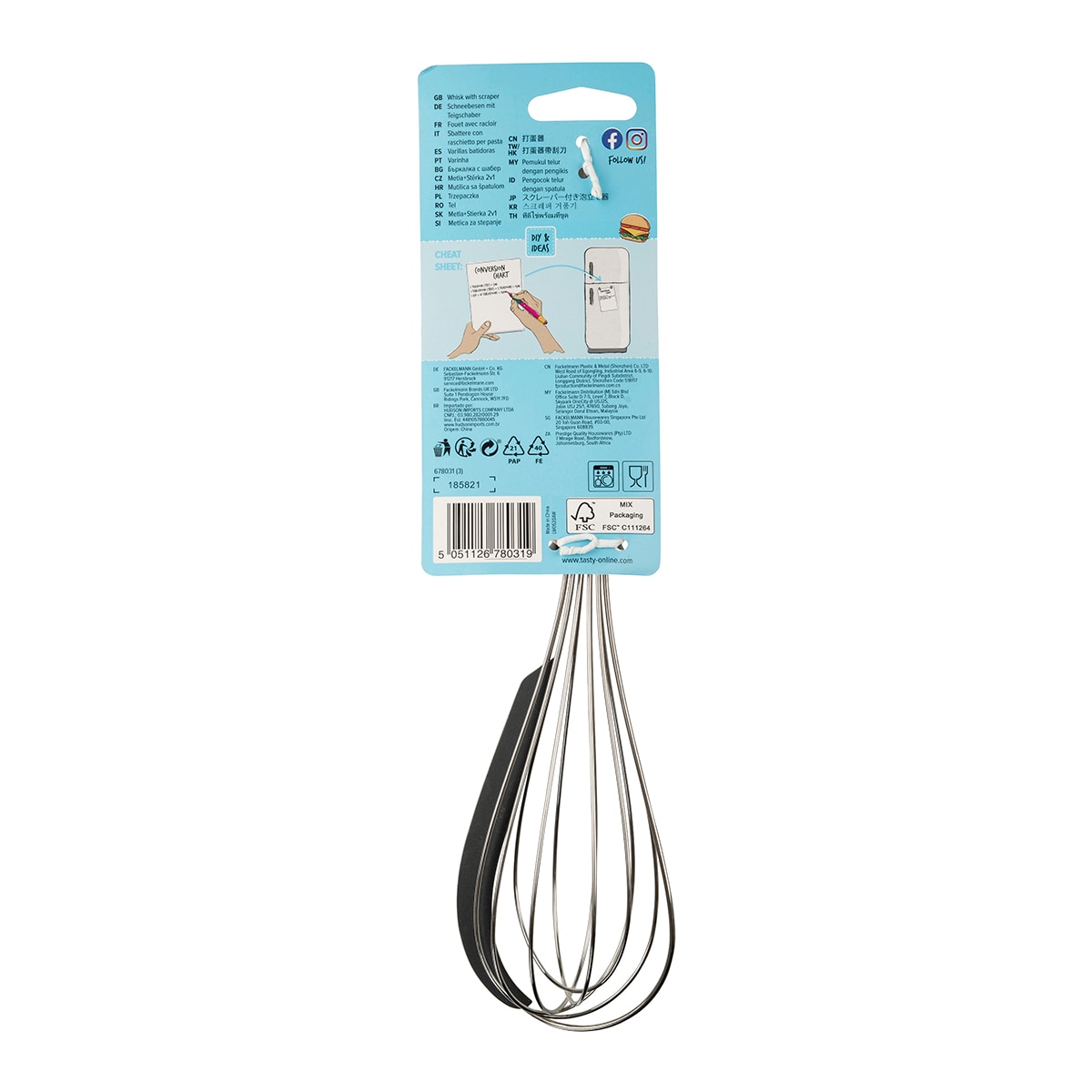 Batidor de varillas con espátula Tasty Gris-11