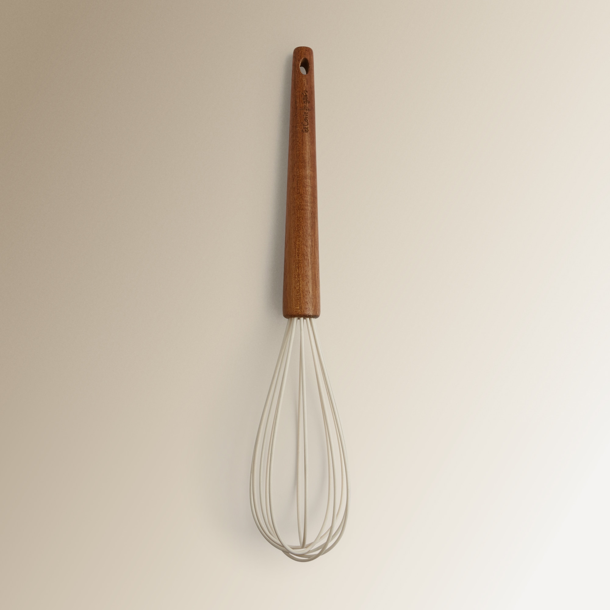 Batedeira de varetas de silicone e madeira de acácia Cru-1