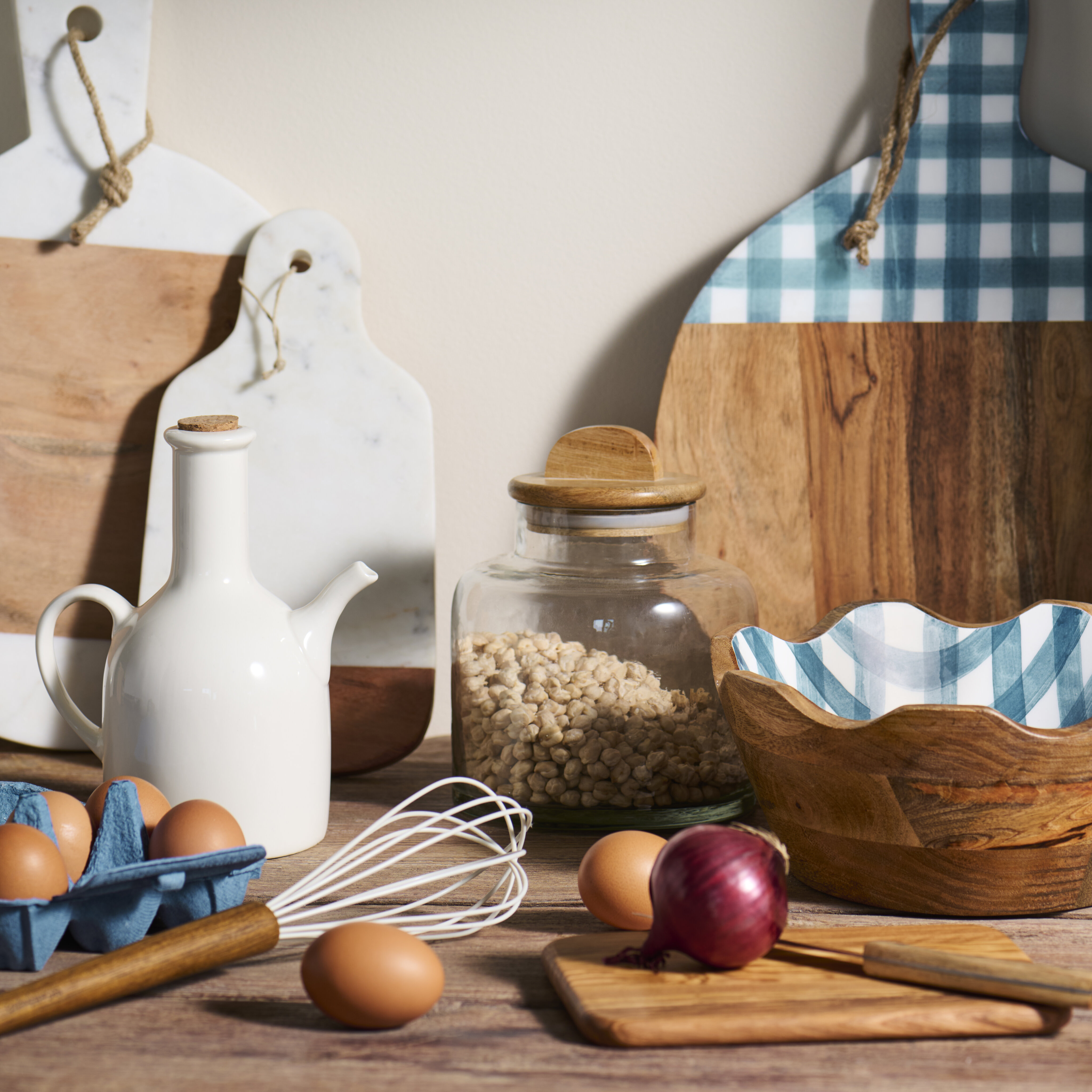 Batedeira de varetas de silicone e madeira de acácia Cru-6