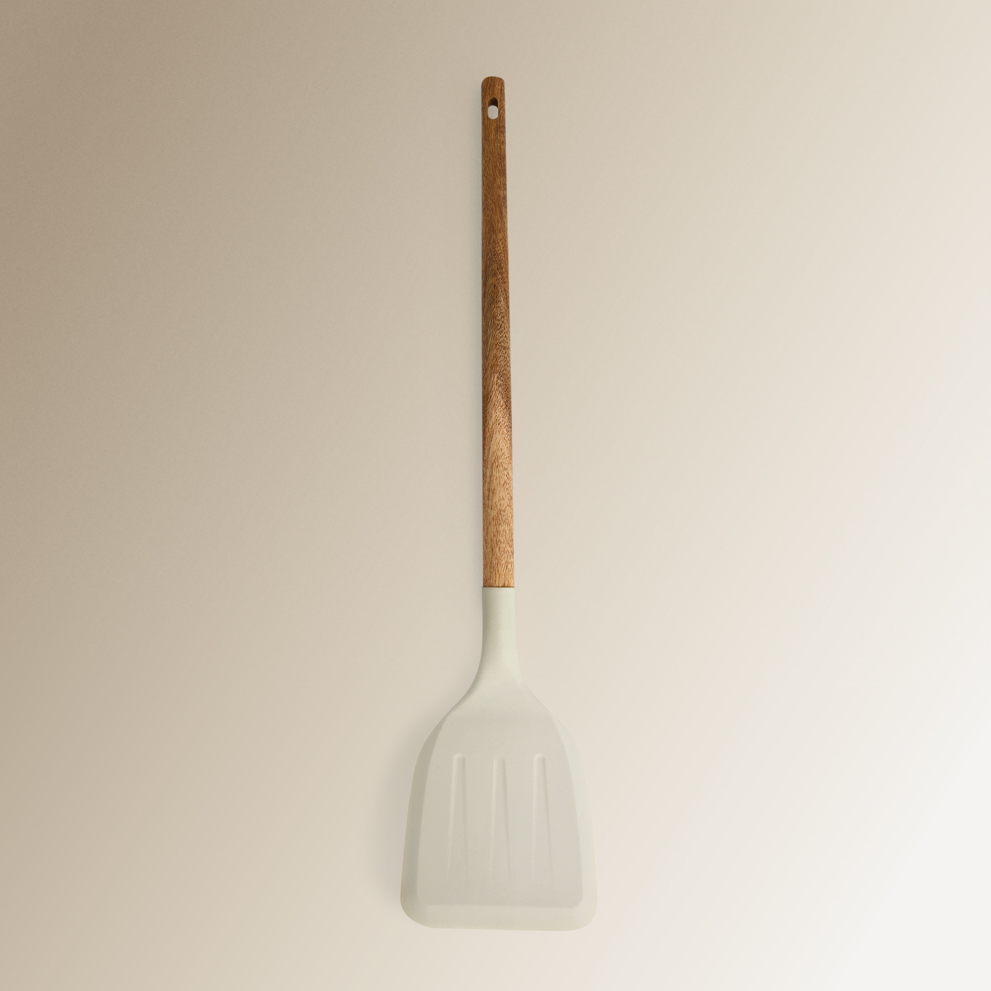 Espátula de silicone e madeira de acácia Cru-2