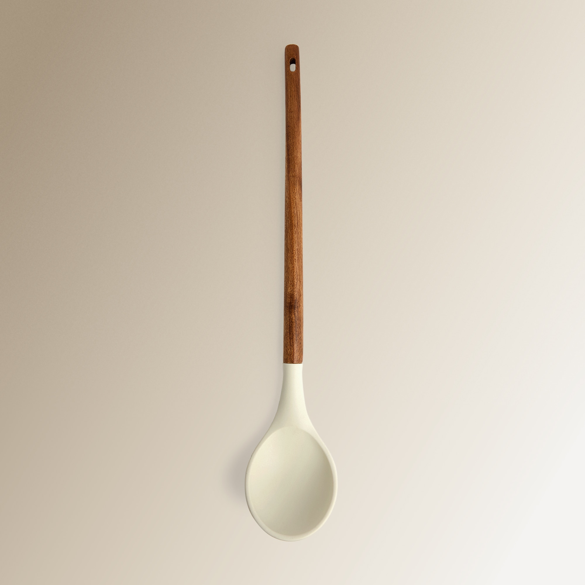 Colher de Silicone e Madeira de Acácia Cru-1