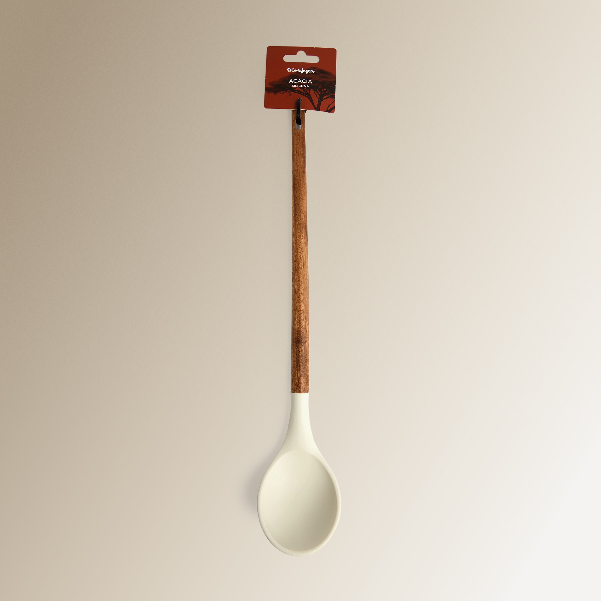 Colher de Silicone e Madeira de Acácia Cru-4