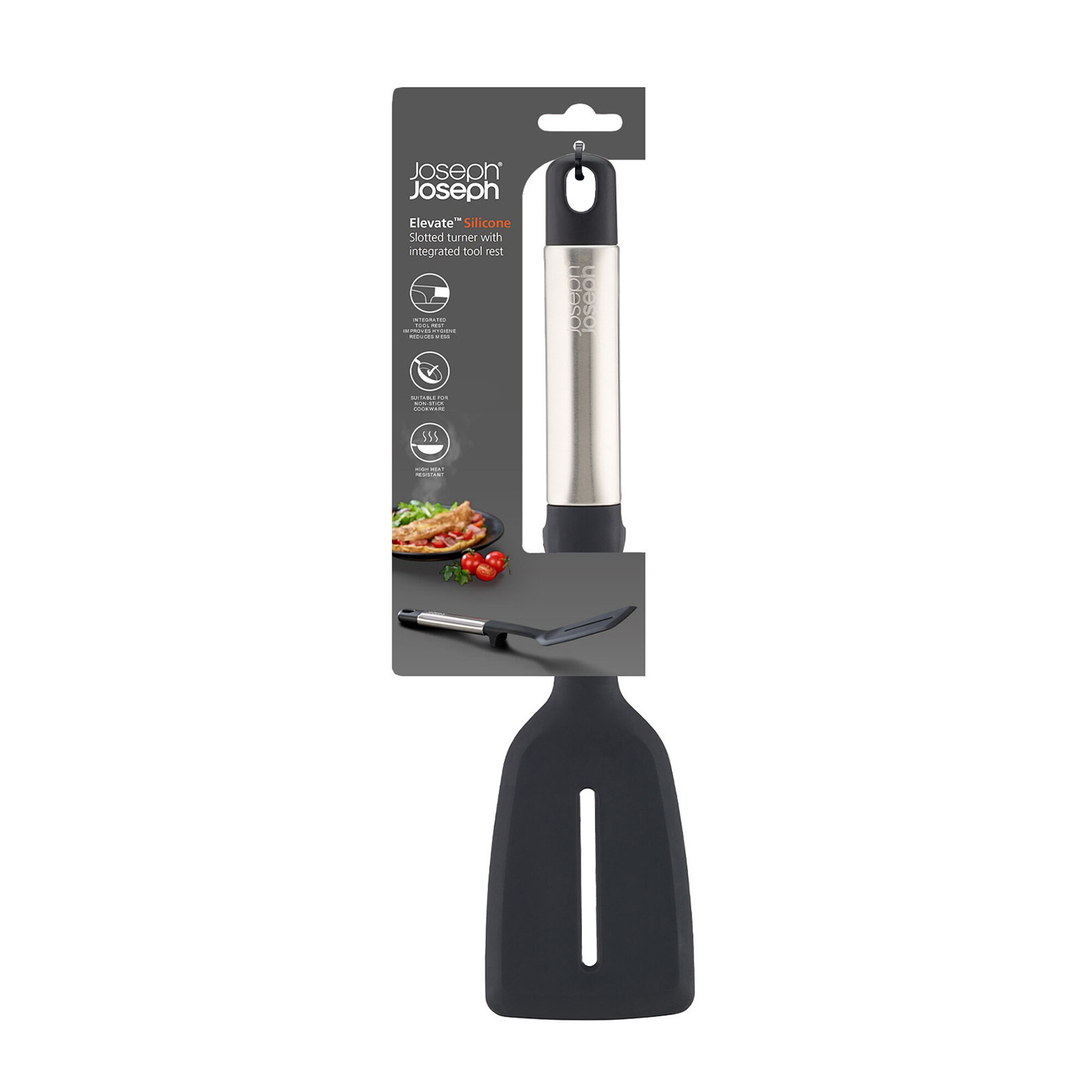 Espátula com Fenda de Aço Inoxidável Elevate Preto-6