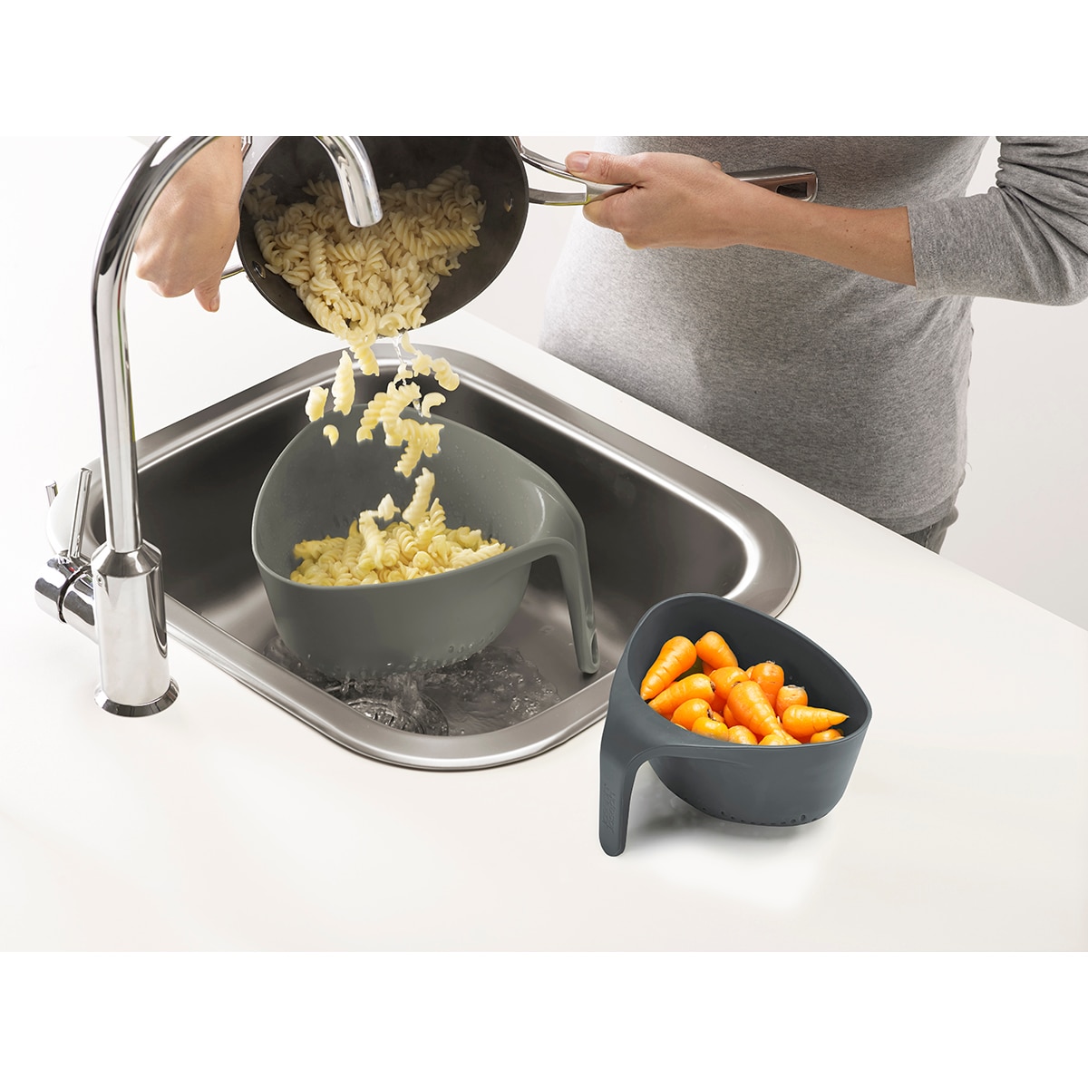 Conjunto de 2 Coadores Colander Cinzento-3